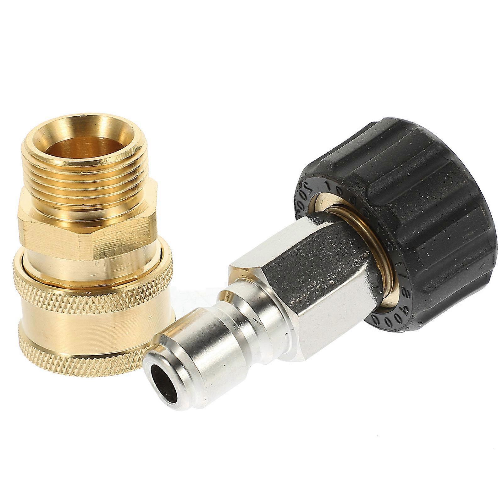 Quick Connecting Pressure Washer Adapters For Home Users Outdoor Cleaning 3.81x1.38x1.38in Practical Durable 2 Sets
