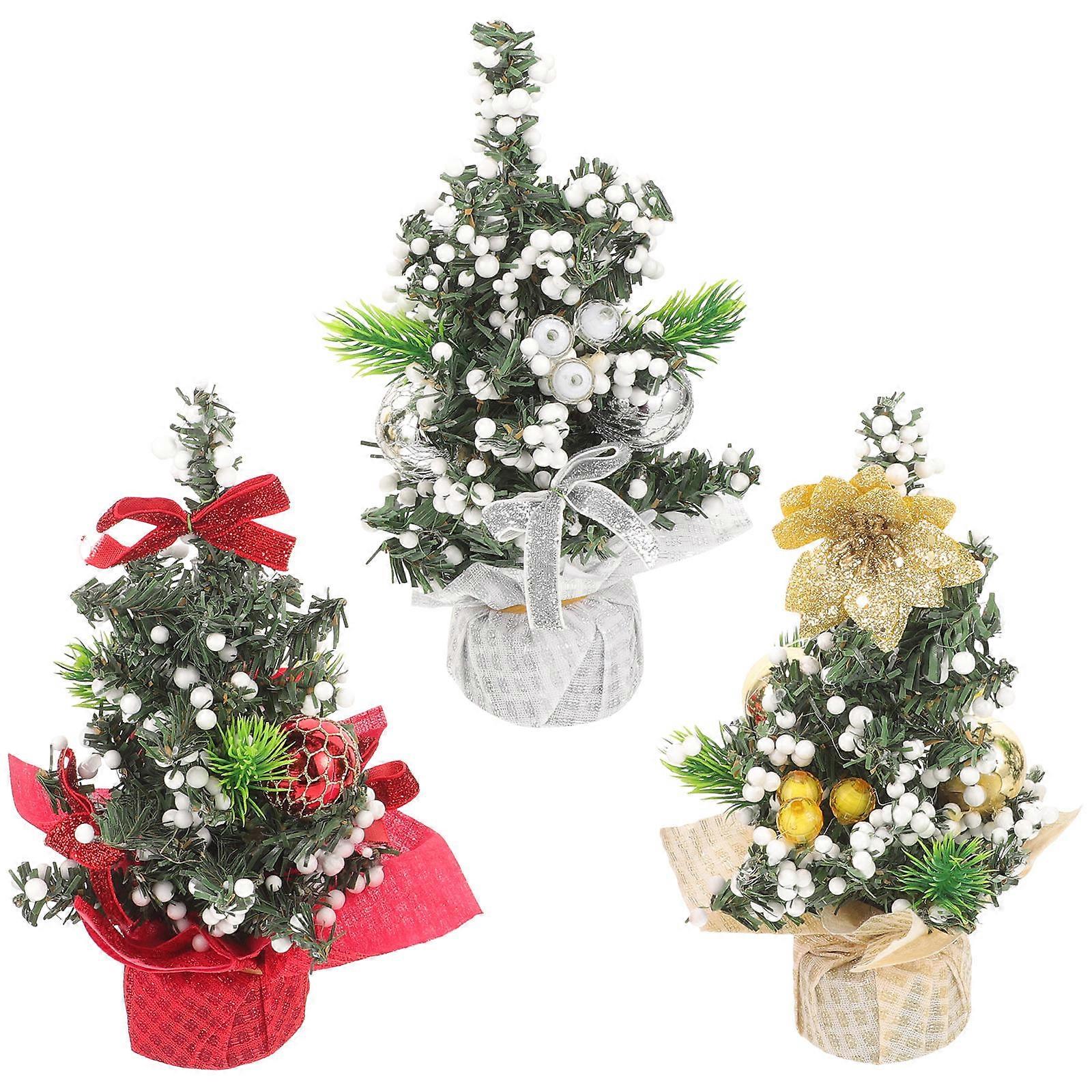 Christmas Tree Decor Artificial Tabletop Ornament for Decoration 3Pcs