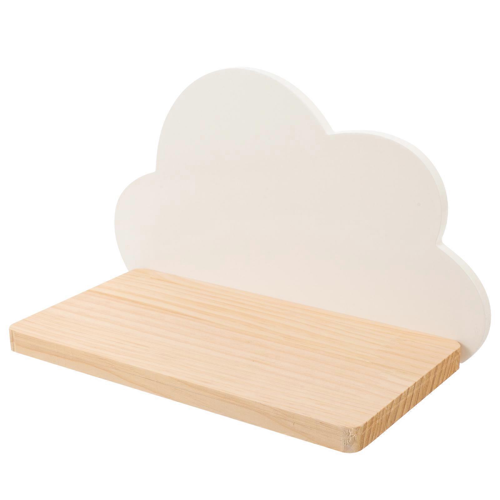 Cloud Shelf Wooden Wall Floating Shelf for Storage 3Pcs Set White