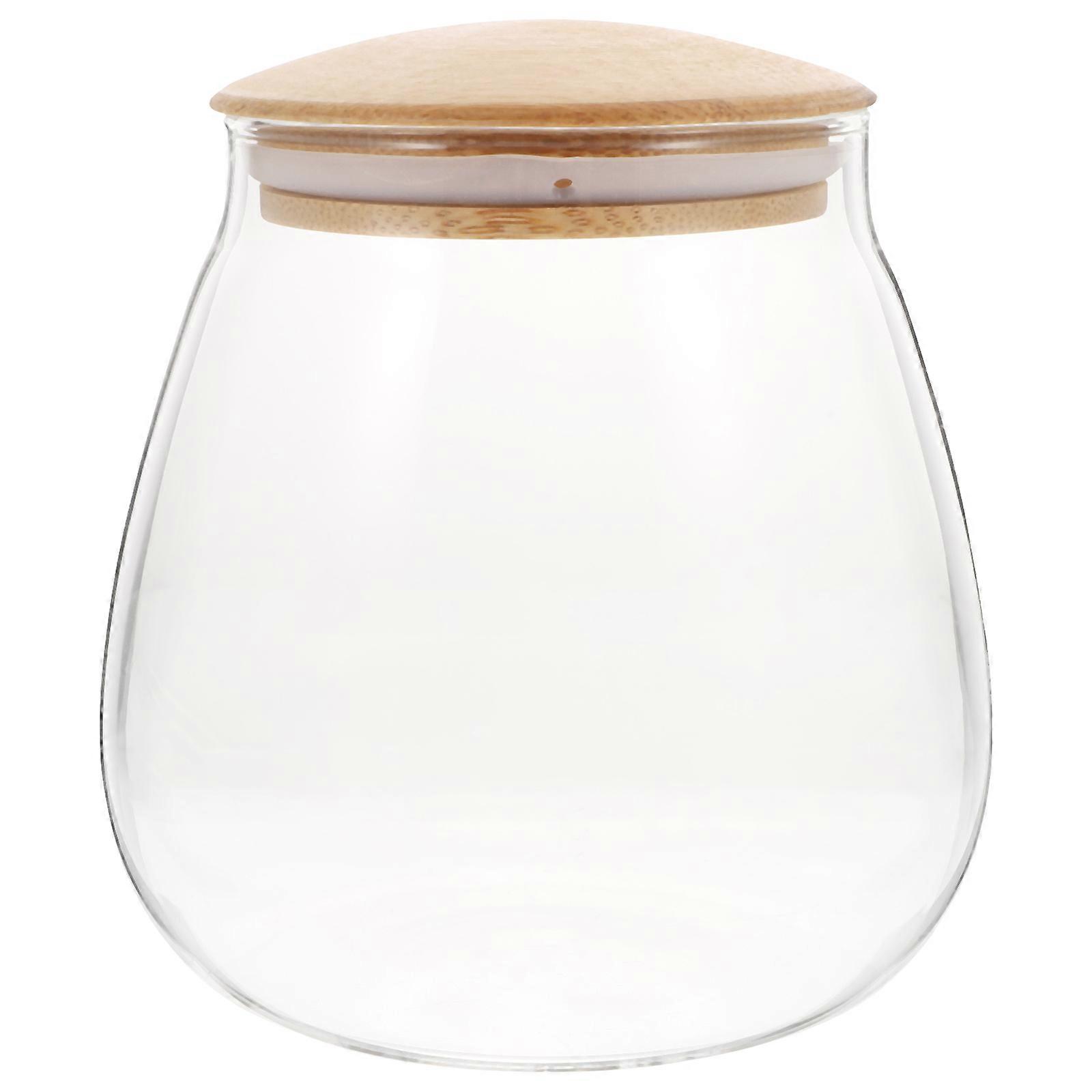 Multipurpose Storage Jar Holder for Home with Lid 2Pcs Transparent Glass