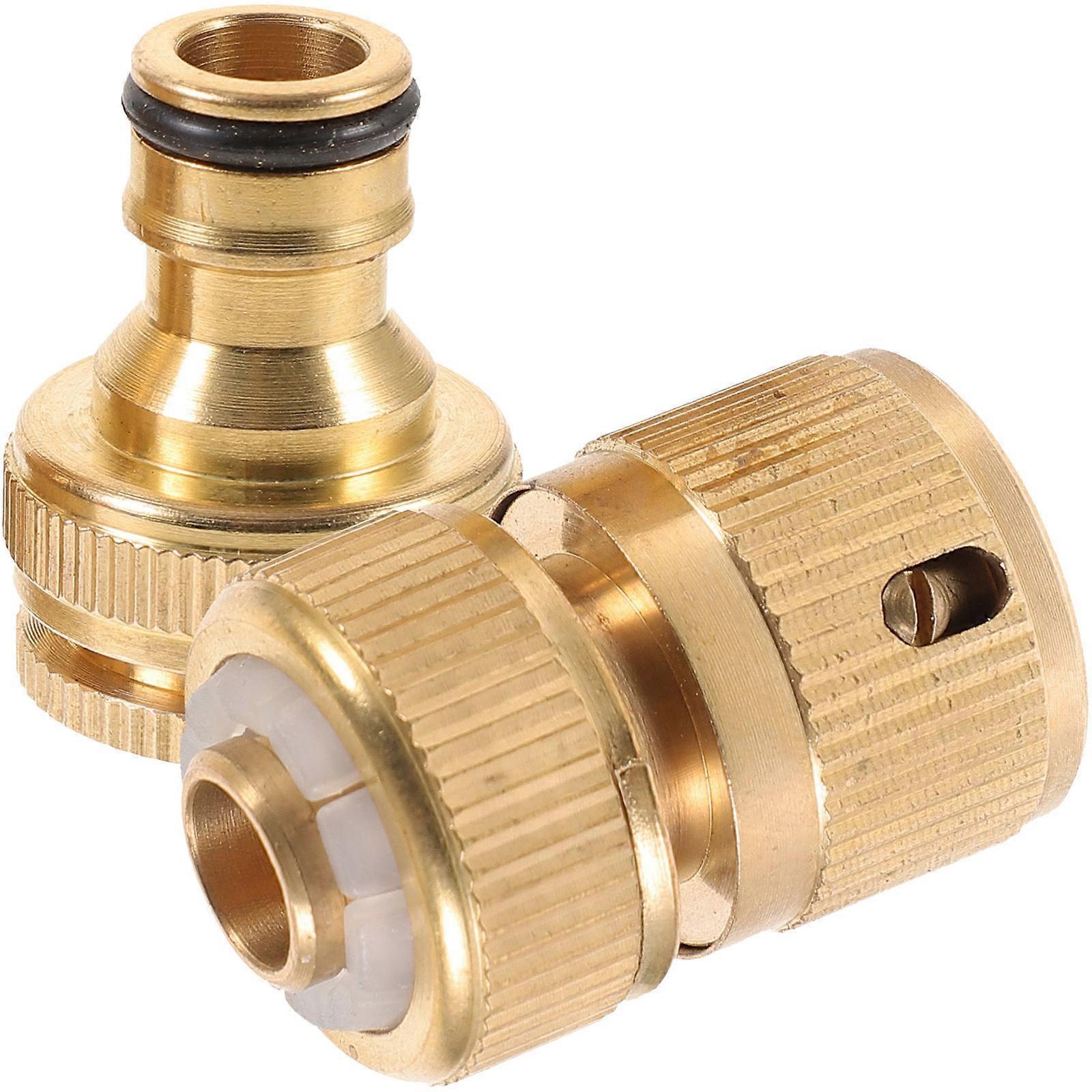 Quick Connect Garden Hose Fittings 2 Pairs For Gardening And Outdoor Use 4.4x2.7cm Golden Durable Use