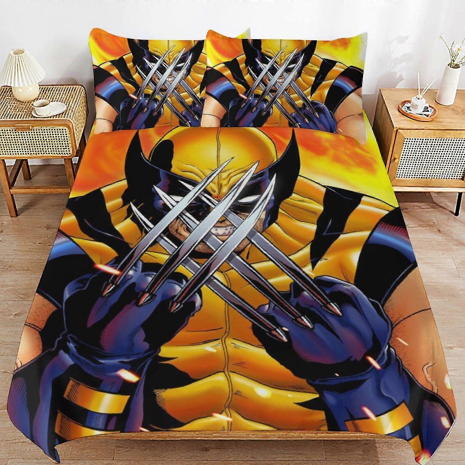 e112 X-Men Light Weave Long Sleep Support Soft Surface Gentle Zipper Duvet Cover Sets for Quiet Nights d112