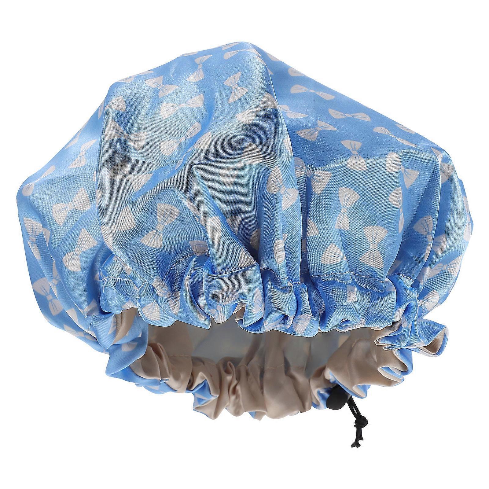 Kids Adjustable Double Layer Shower Hat for 3Pcs Hair Cover