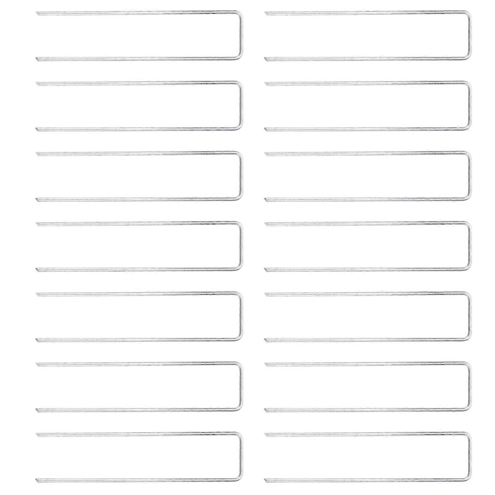 20Pcs U Shaped for Garden Edging Silver Steel Stakes