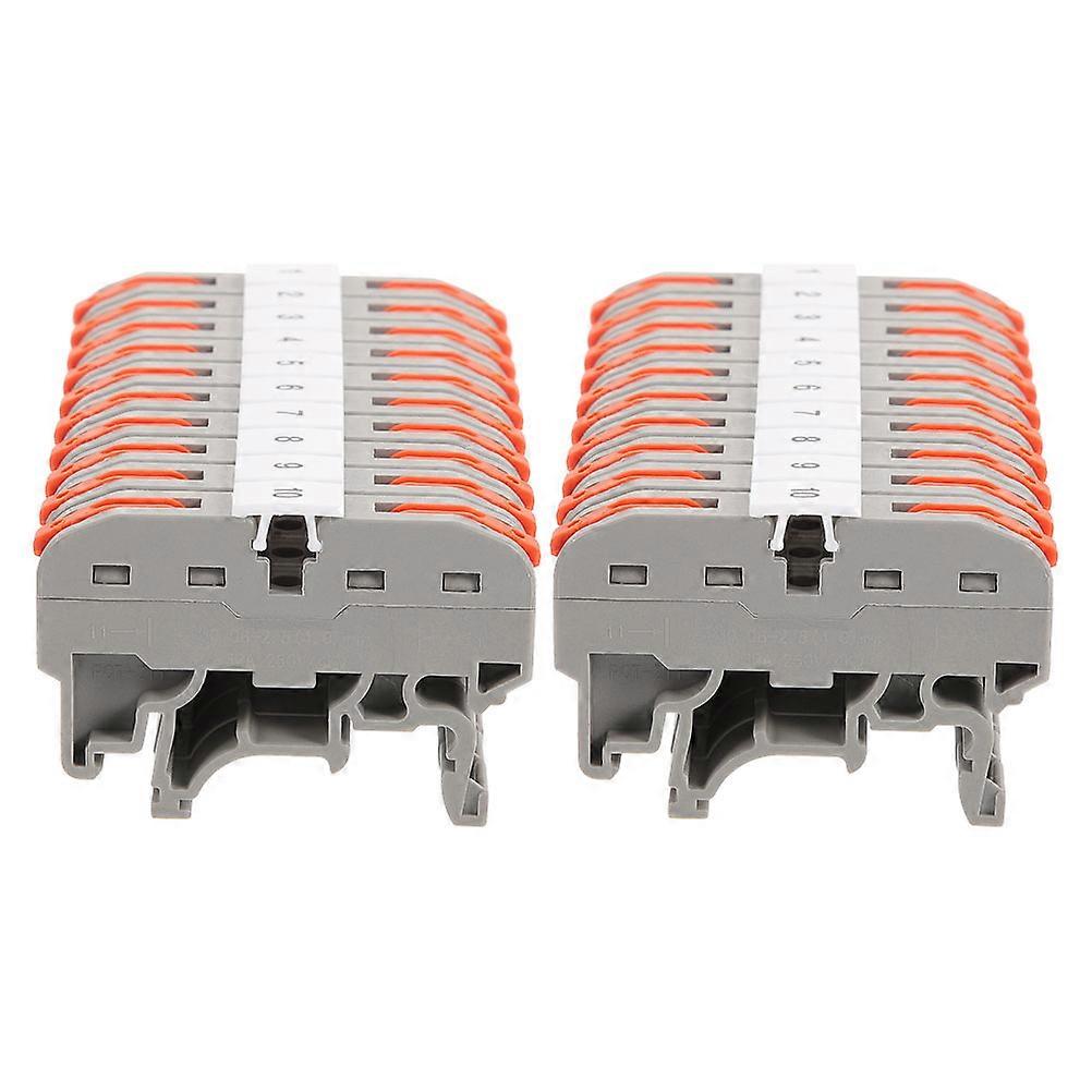 Electrical Quick Connectors 20 Sets Din Rail Terminal Block Grey Modified Nylon Shell 1 Input Multi Output