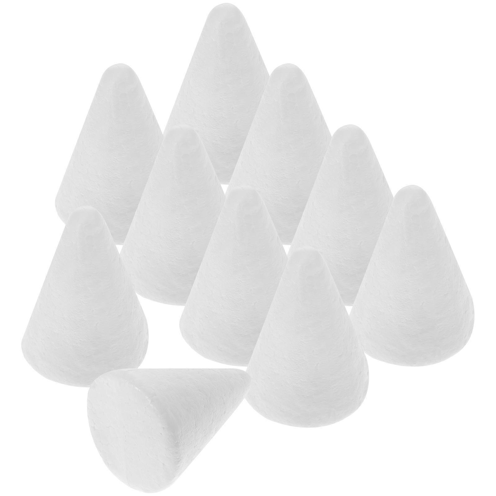 Foam Cones DIY Project Craft Accessory Children Activities White 10Set