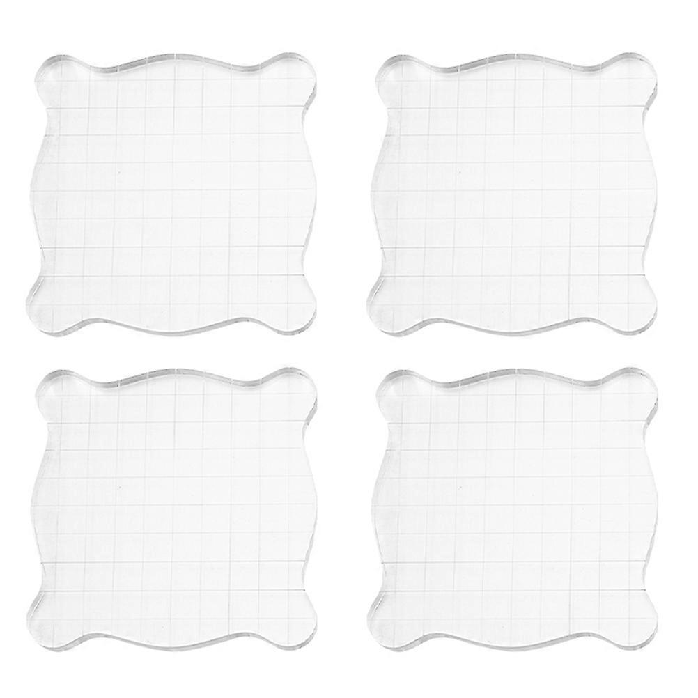 Acrylic Clear Stamp Block for DIY Crafts 12Pcs Stamping Tools