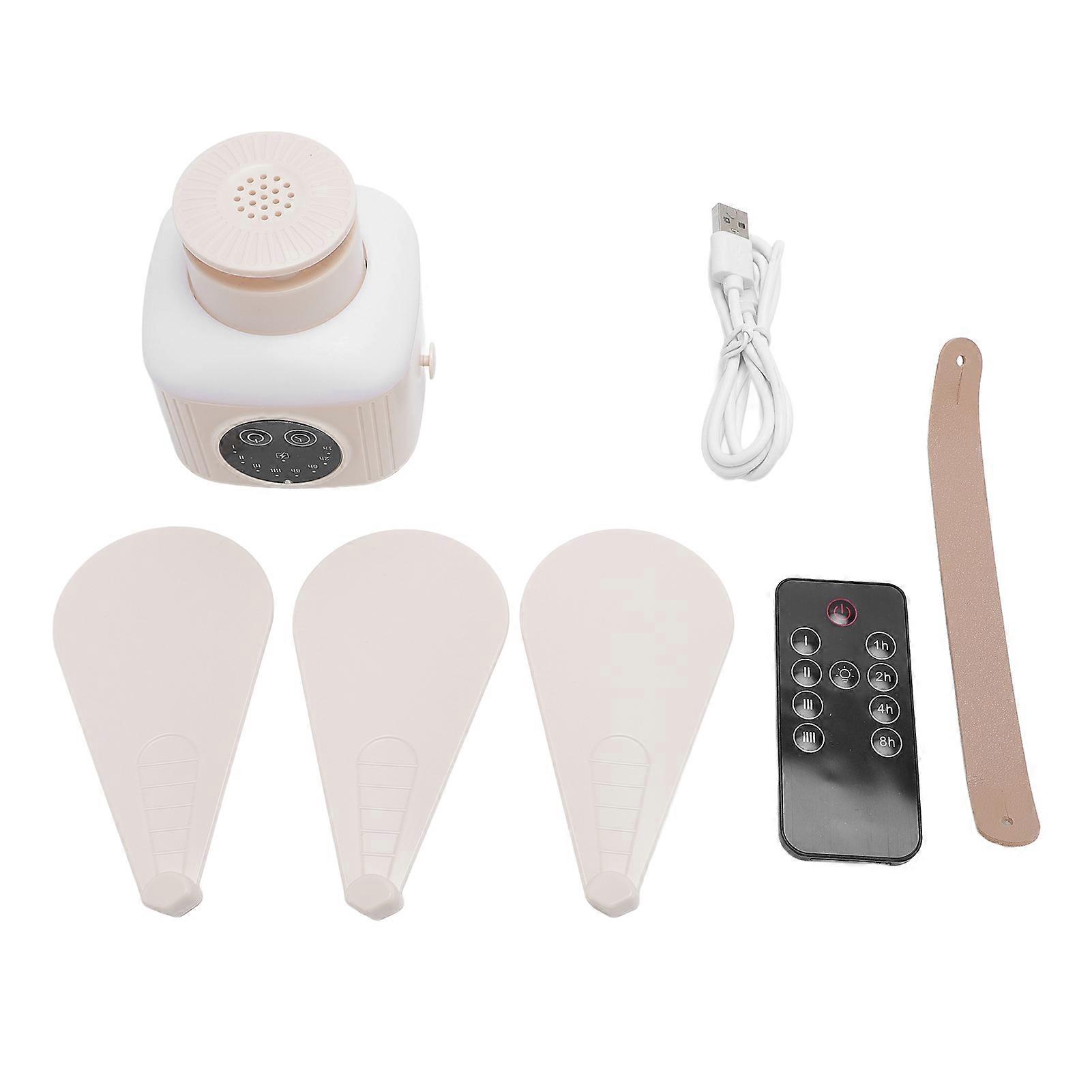 Multifunctional Rechargeable Ceiling Fan with Lighting and Remote Control, Portable Outdoor Camping Fan for Children Room Cream Color