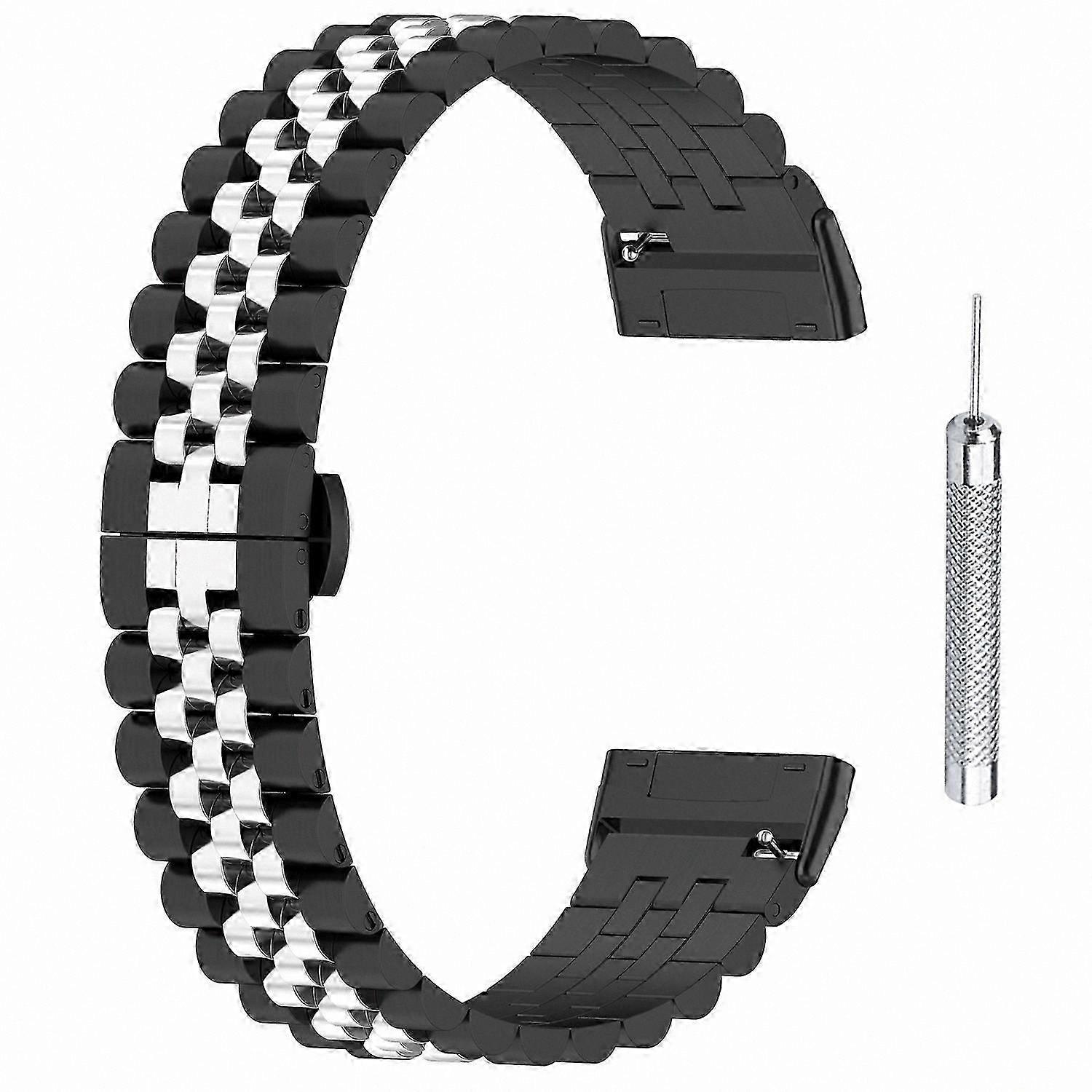 Stainless Steel Beaded Watch Bands for Fitbit Versa 3/Versa 4 Replacement Strap with Tool