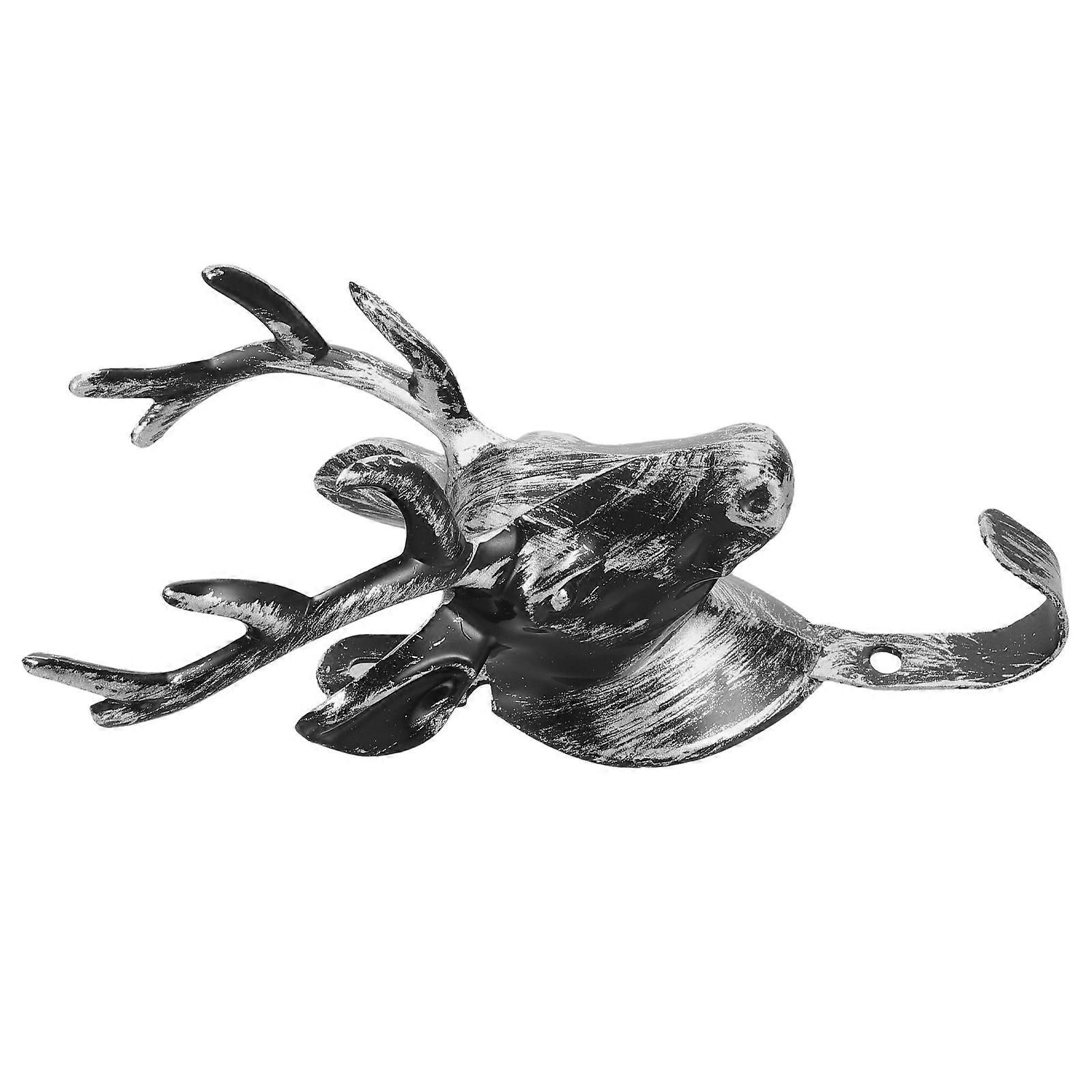 Home Wall Hanger Deer Head Shape Hook for Coat Silver
