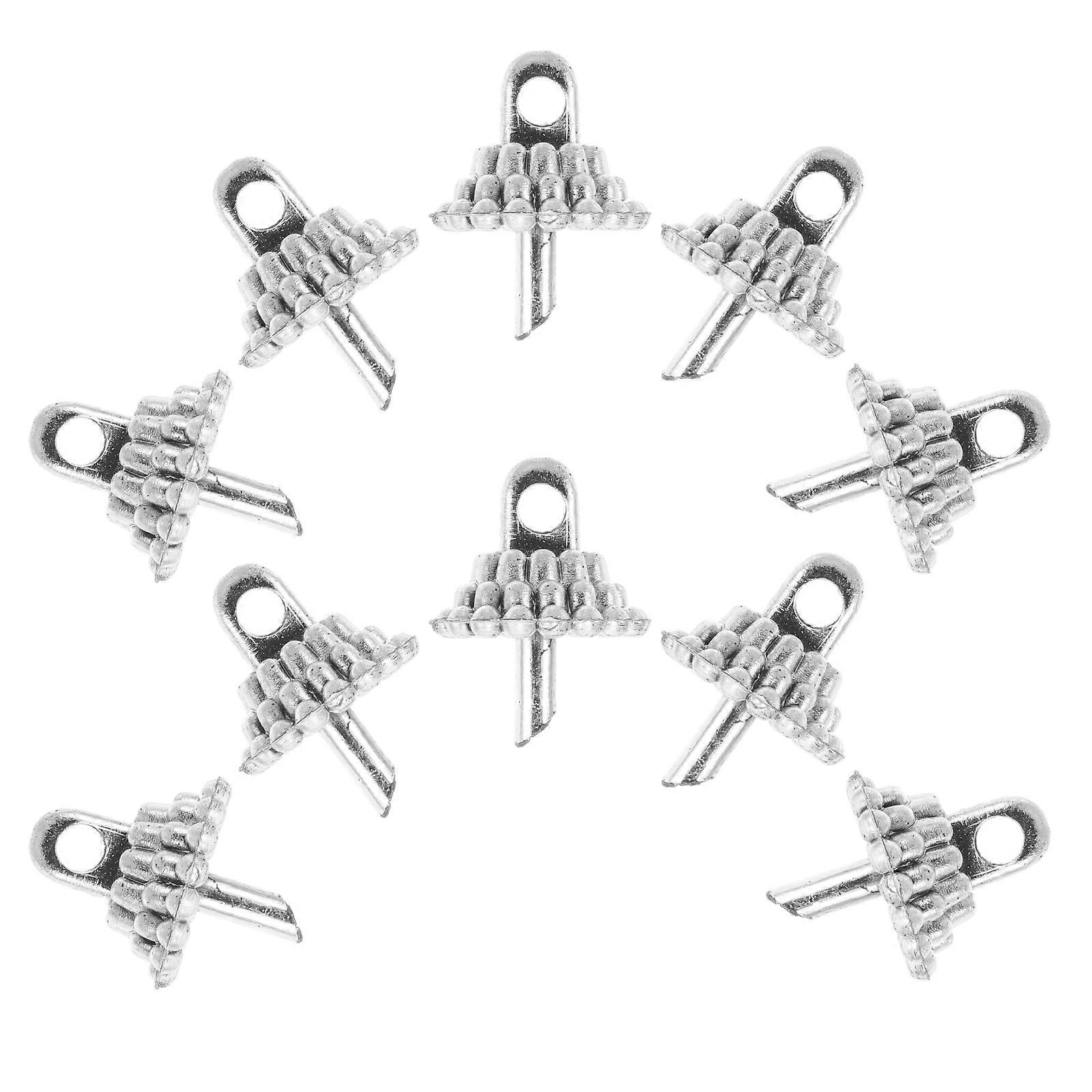 Silver Christmas Ornament Caps Plastic for Hanging 200Pcs Replacement