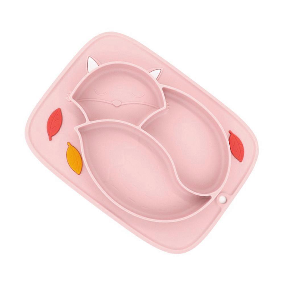 Kids Silicone Dinner Plate for Suction Cup Function 1Pcs Pink Silicone