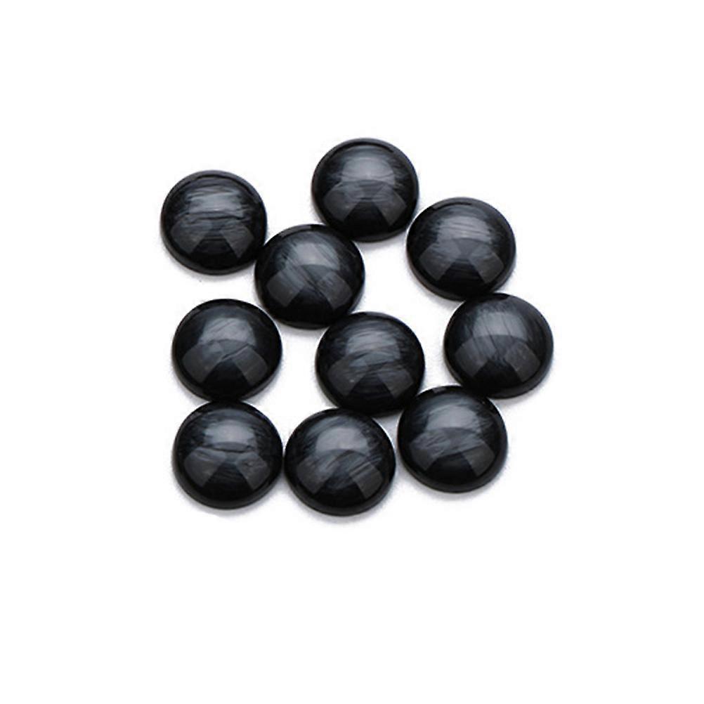 Black Resin Patch Semicircle Flat Back for Jewelry Craft 30Pcs Set