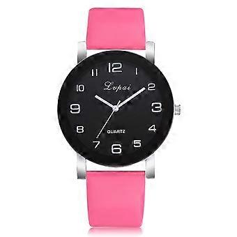 Jacenvly 2024 Neue Uhren für Herren, Ausverkauf, Lvpai Damen-Armbanduhr mit Quarz-Lederarmband, analoge Armbanduhr, Geschenke für ihn, Hot Pink