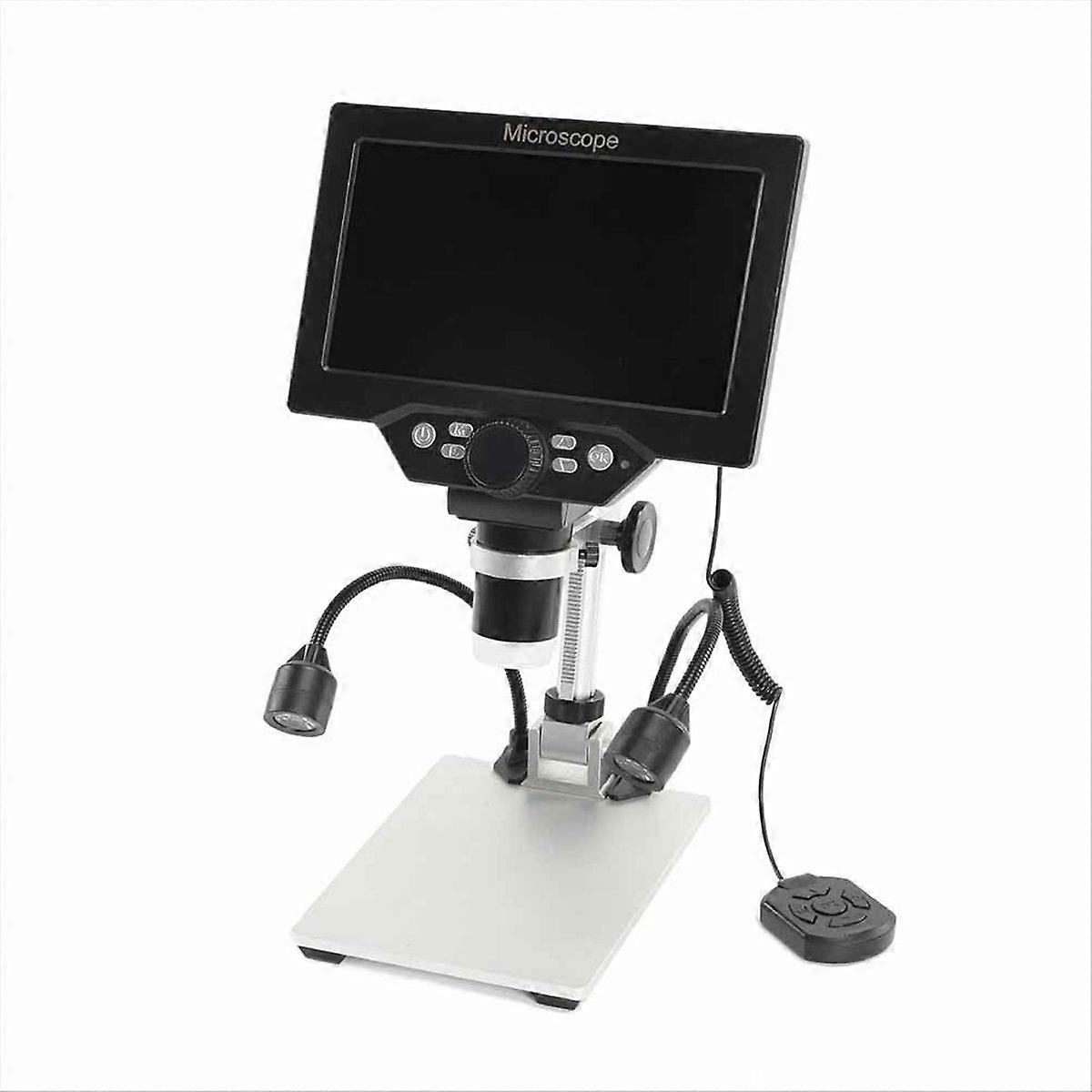 7 Inch LCD Digital Microscope 1200X Zoom, 12MP High-Resolution for Soldering & PCB Inspection,Continuous Magnification A