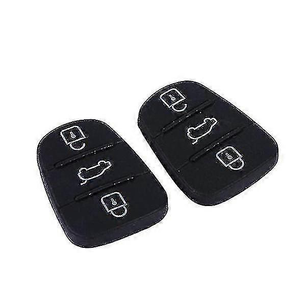 2pcs Practical Car Key Shell 3 Buttons Folding Remote Auto Key Fob Case For Hyundai I10 I20 I30 (black)