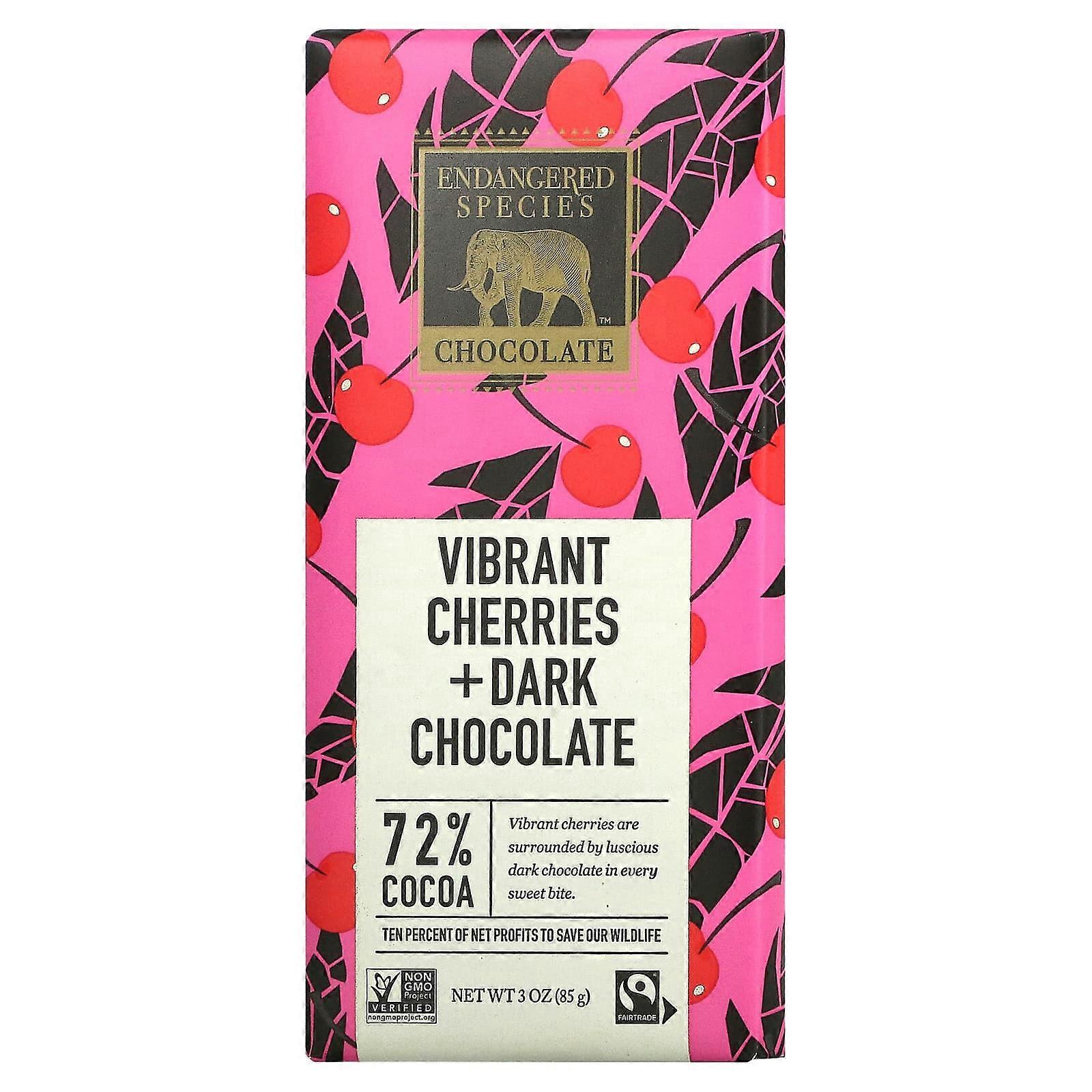 Vibrant Cherries + Dark Chocolate, 72% Cocoa, 3 oz (85 g)