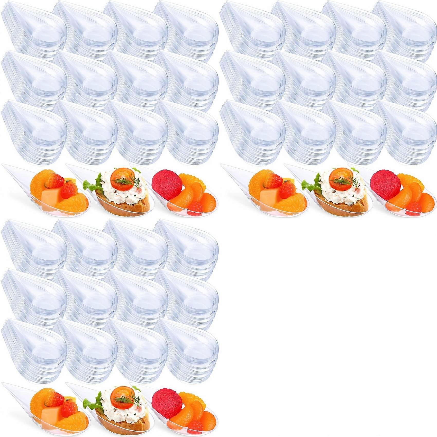 300PCS Unbreakable Drop Appetizer Plates Tableware Reusable Plastic Tasting Cup Sauce Dish Ice Cream Cup Caviary A
