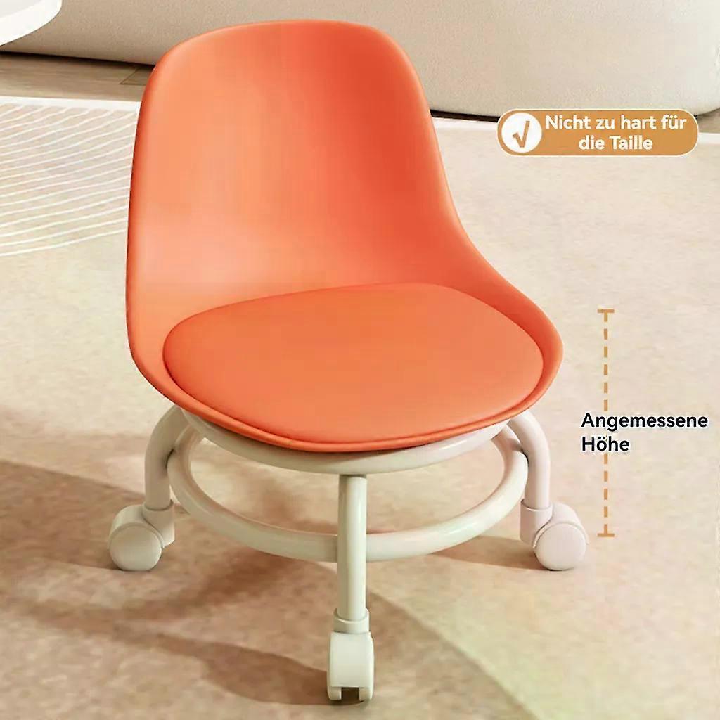 Swivel stool, rollable, ergonomic work stool, practice stool, small low rolling stool, work stool, backrest 360° rolling stool