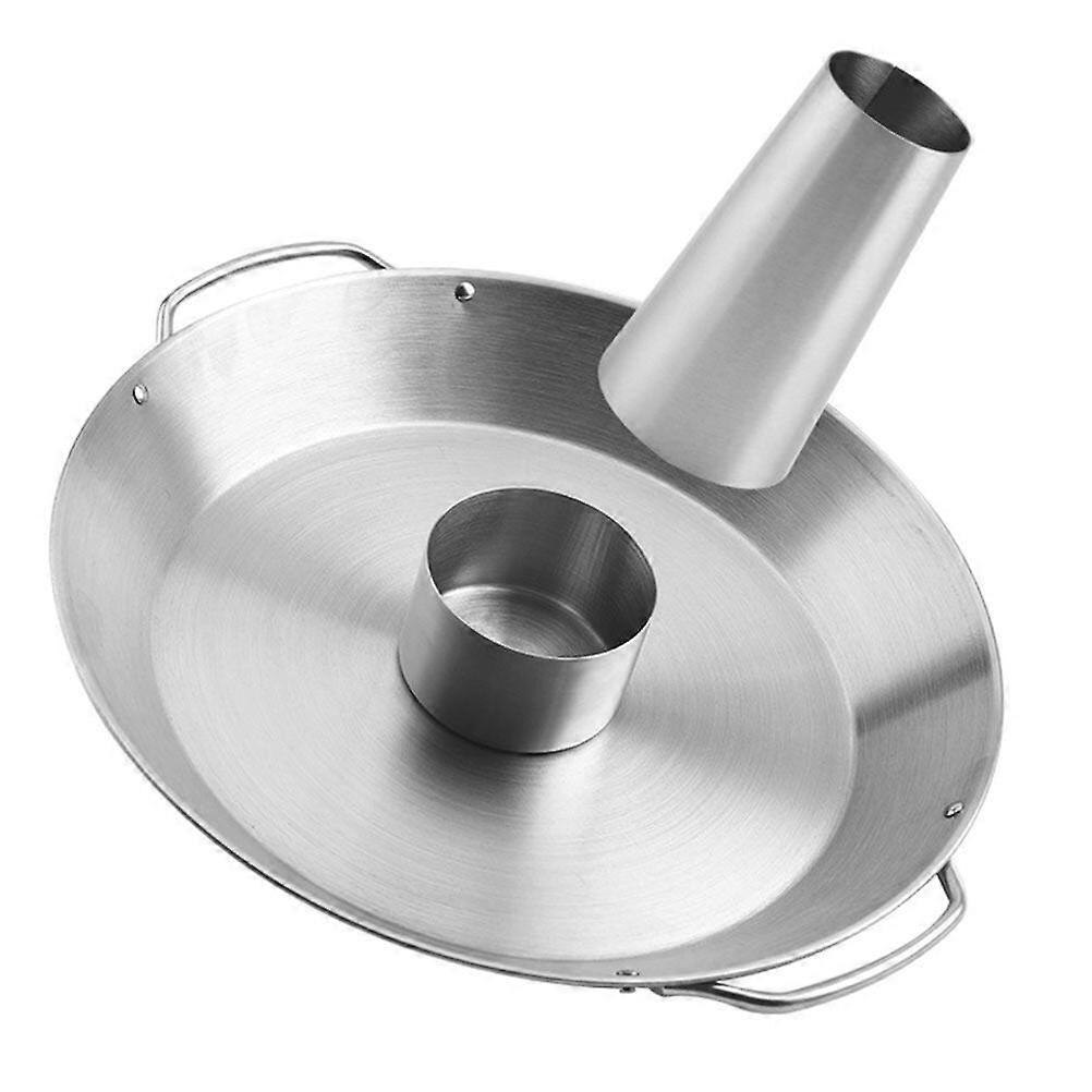 Chicken Roaster Rack Home BBQ Roasting Holder Grilled Chicken Pan (Silver)