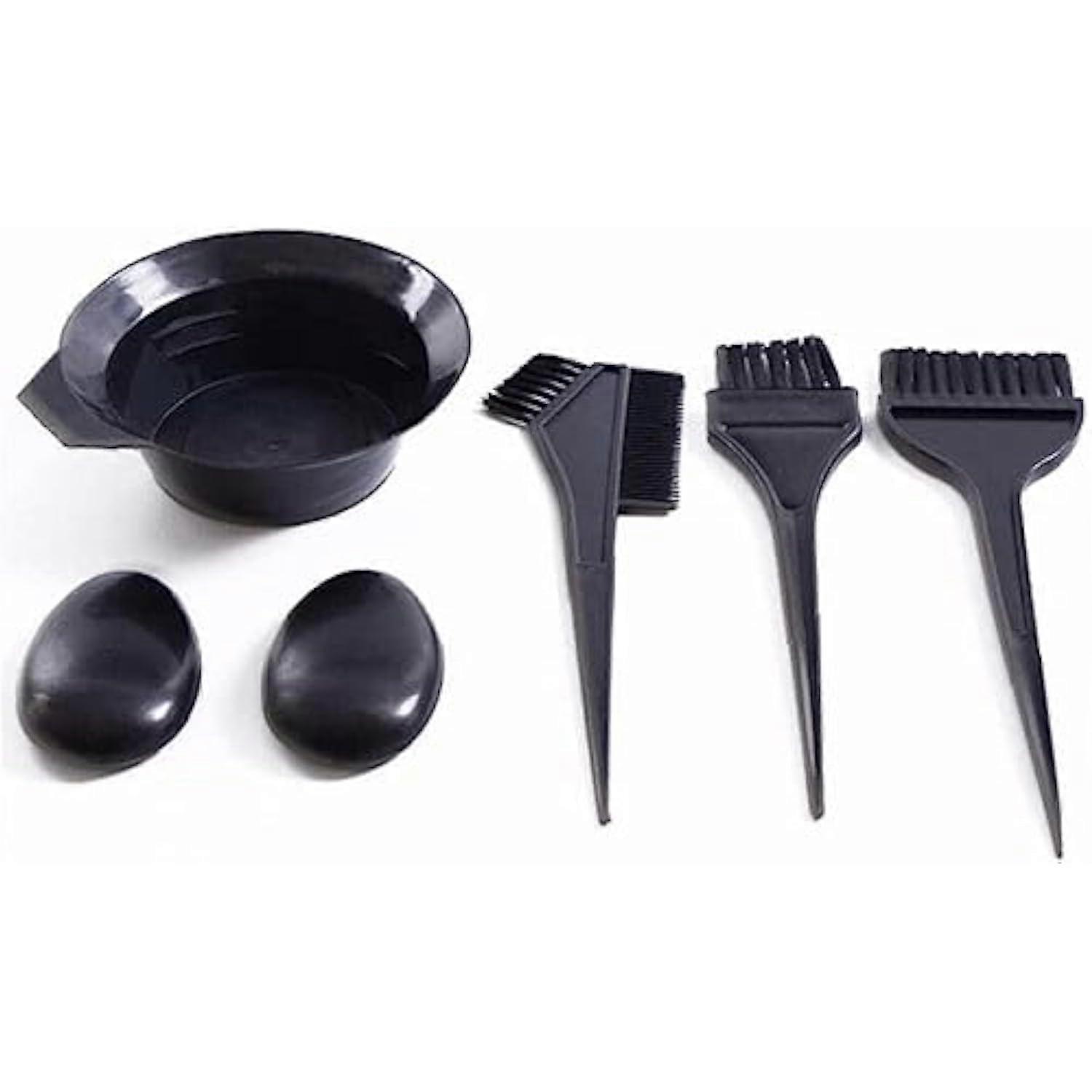 Set of 5 hair coloring brushes, hair dye tool kit and bowl