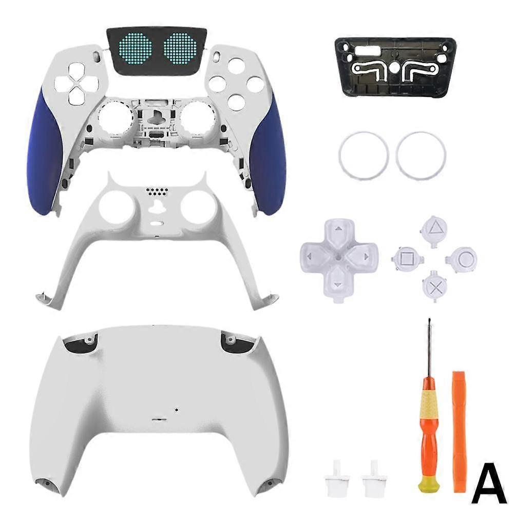 PS5 Controller Cover Blue White Cosmic Robot Shell Easy Install Protective Grip Enhancer