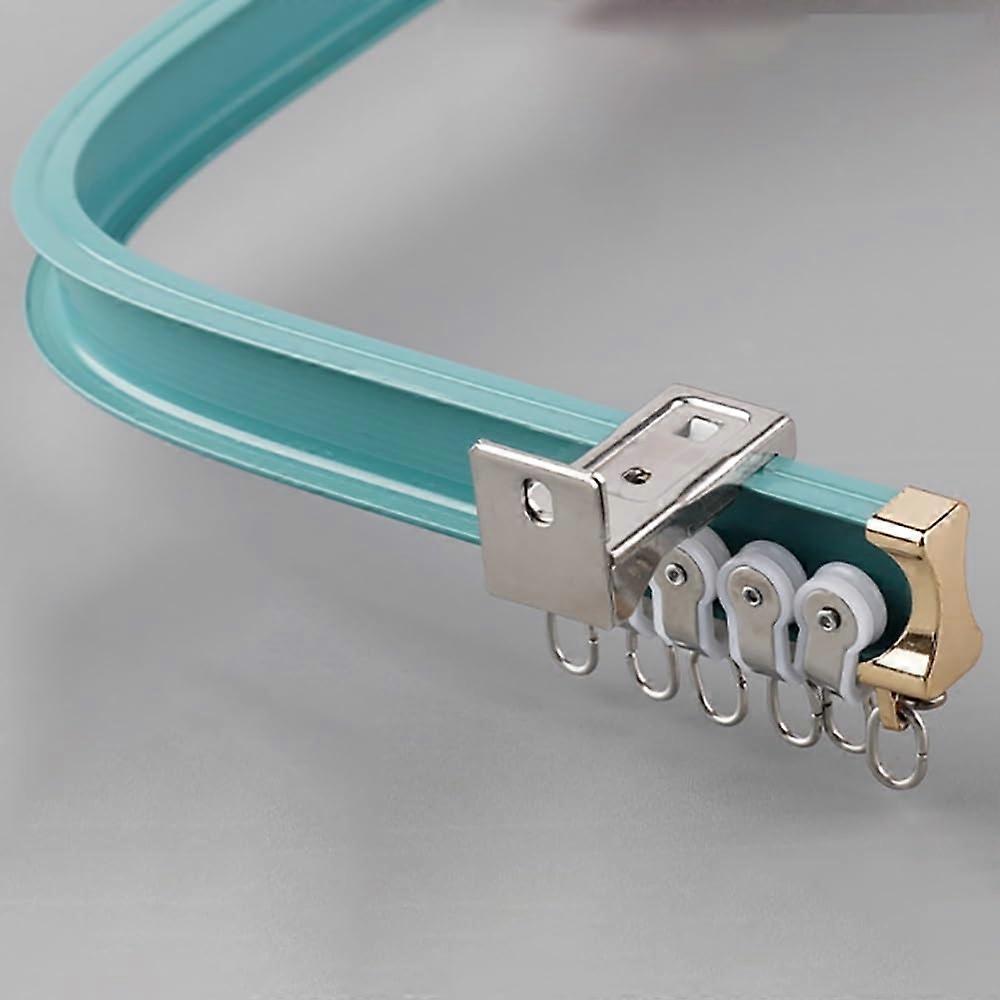 Flexible Bendable Curtain Rail System, Ceiling Curtain Track 3Ft16Ft, Ceiling/WallMount Rods Green Side 2m/6.56Ft