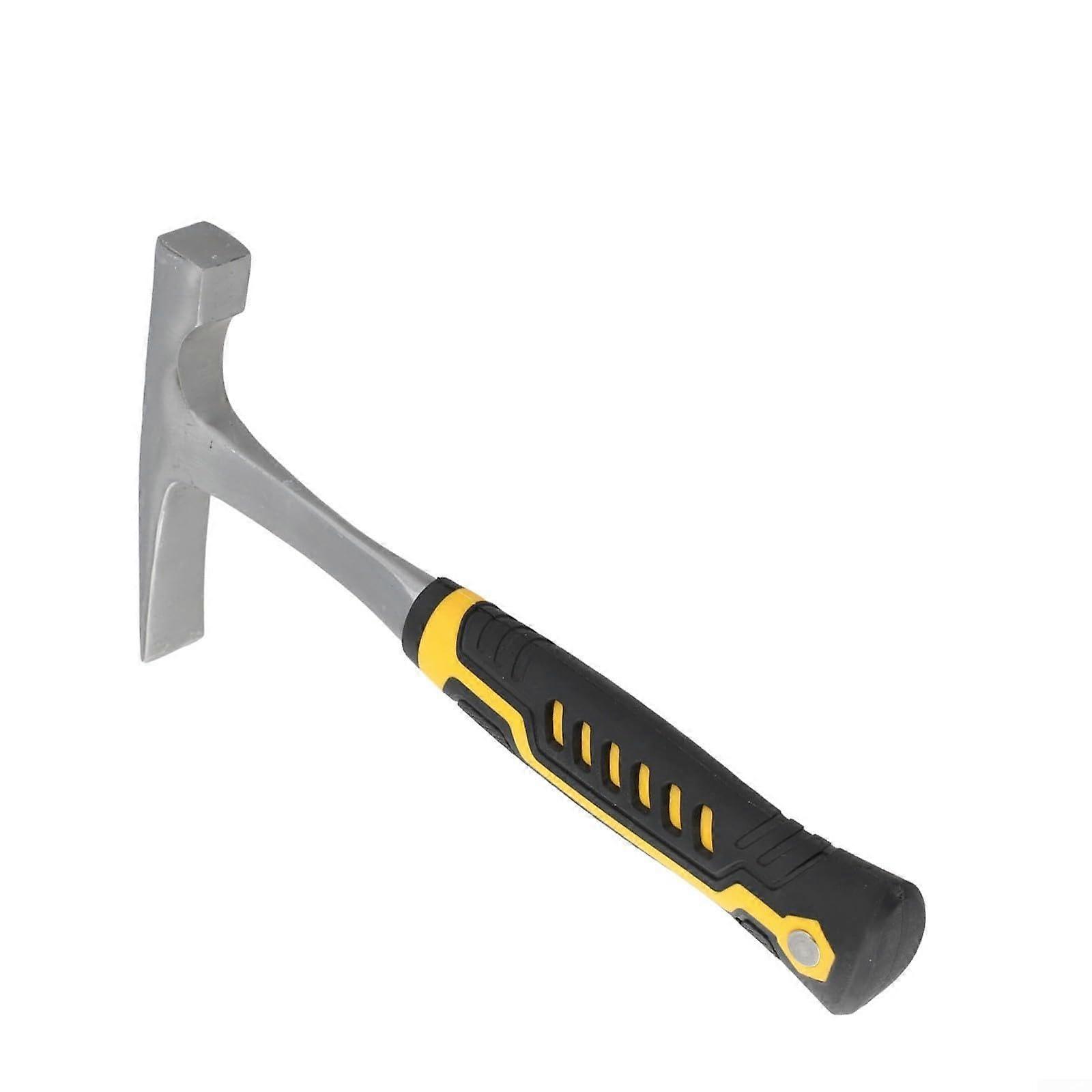 Geological Hammer Rock Pick With Flat Head And Pointed Tip  45 Steel, AntiSkid Grip, Vis Masonry Survey Tool (B)