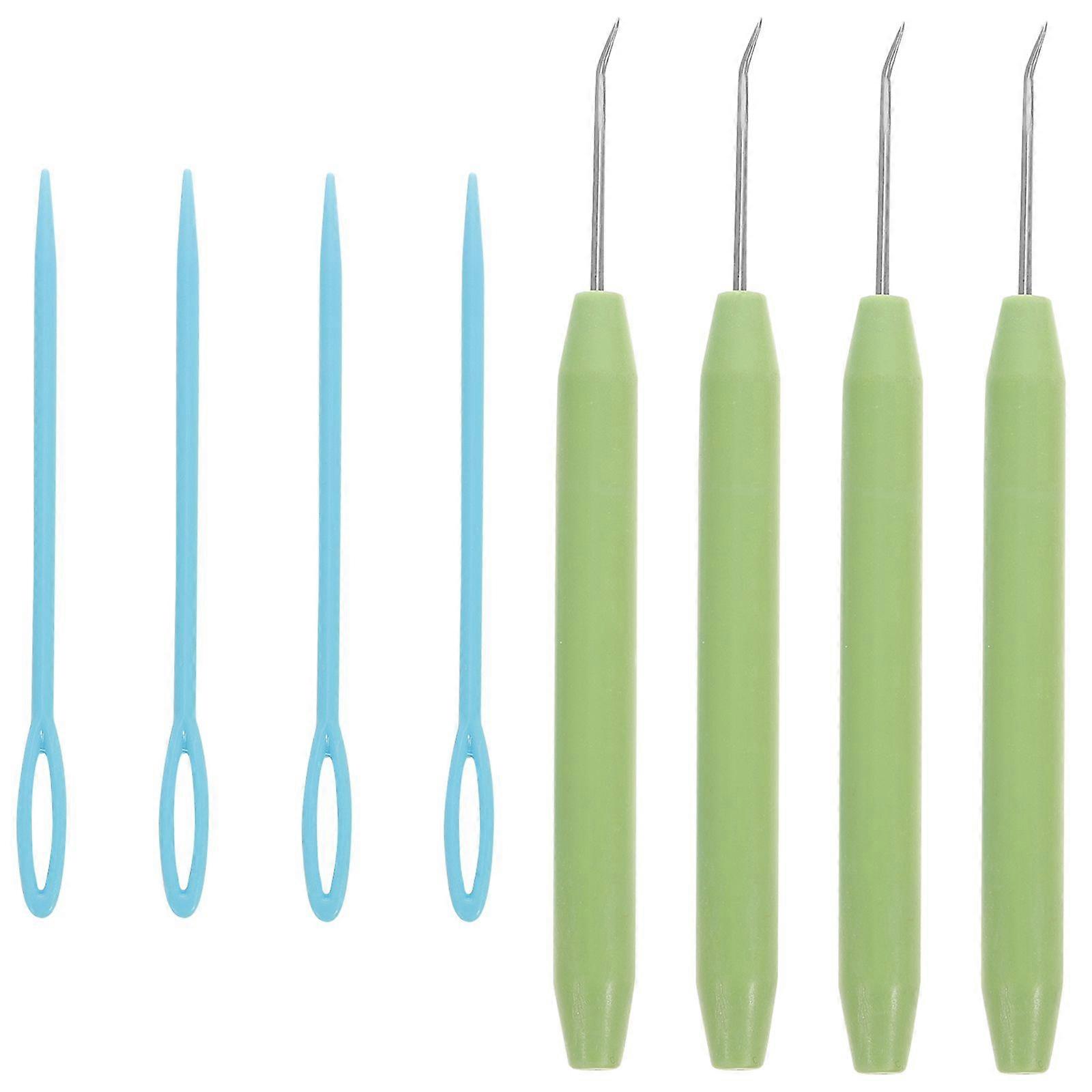4 Sets Knitting Loom Hook Tools Colorful Looming Hooks Sewing Needles Crochet Hooks Knitting Needles (Random Color)