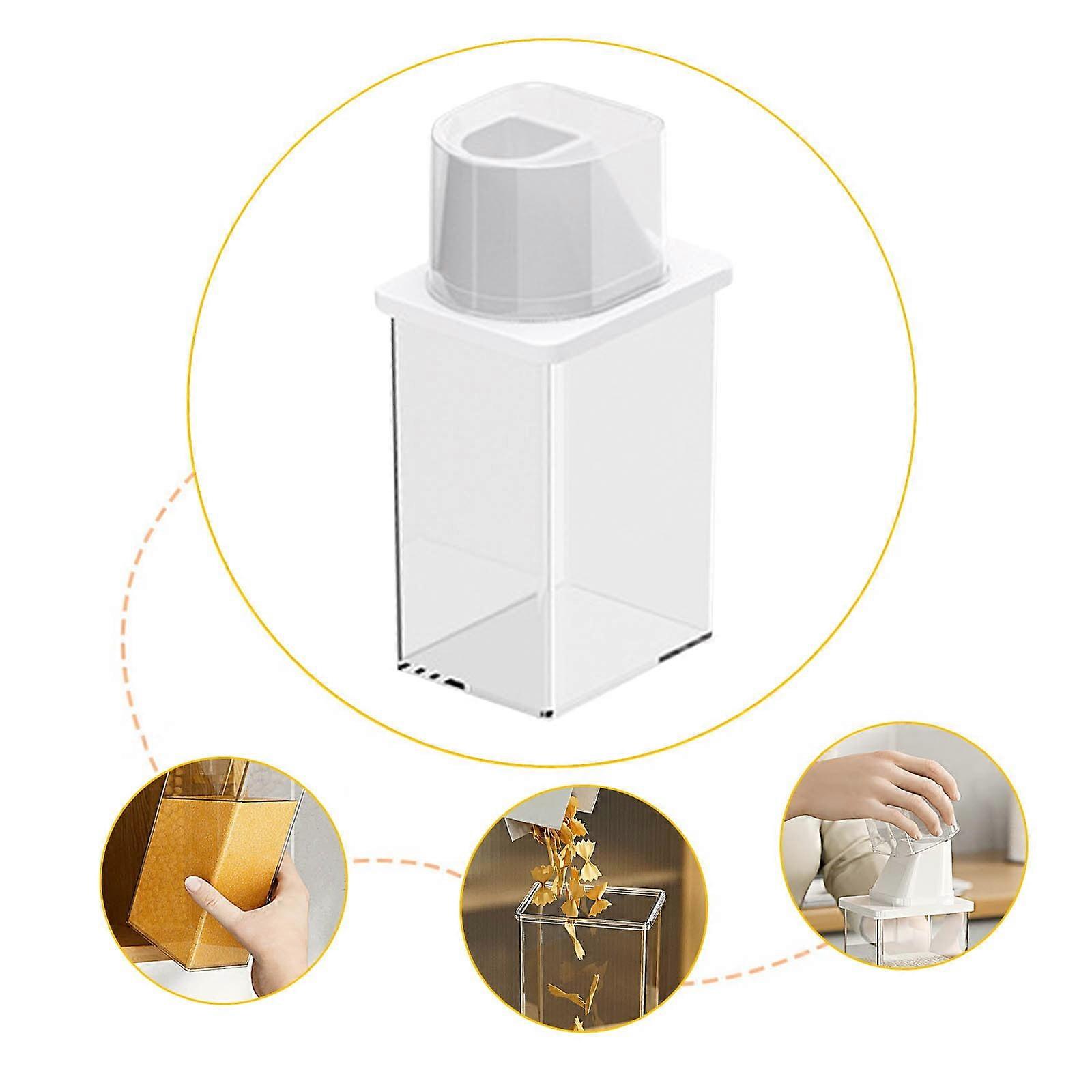 Herrnalise Airtight Food Storage Containers with Lids & Measuring Cup, Compatible with Flour, Sugar, Grain - Clear 0.8L