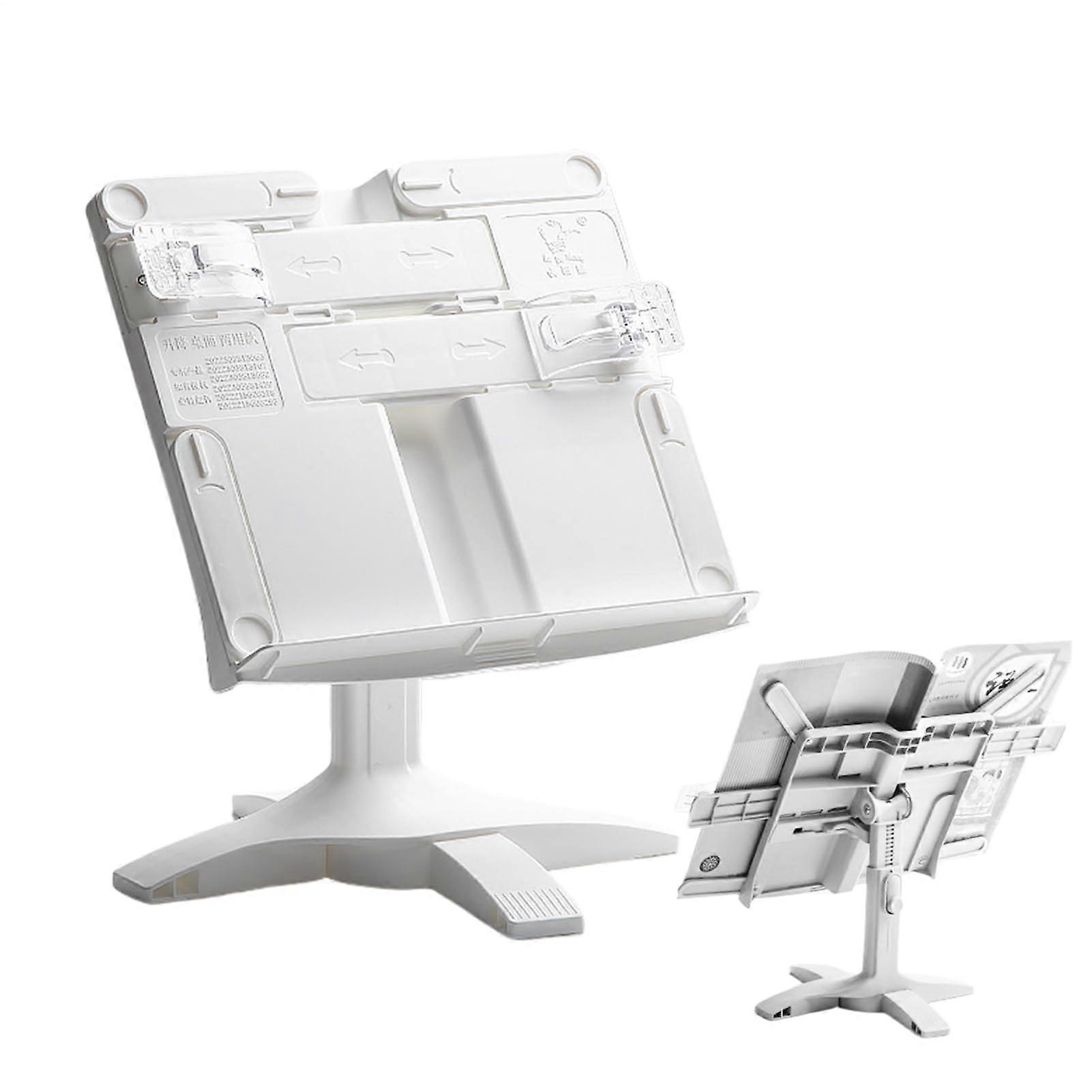 Book Reading Stand Rotating HeightAdjustable Display White Book Holder for Music Sheets Notebooks Laptop