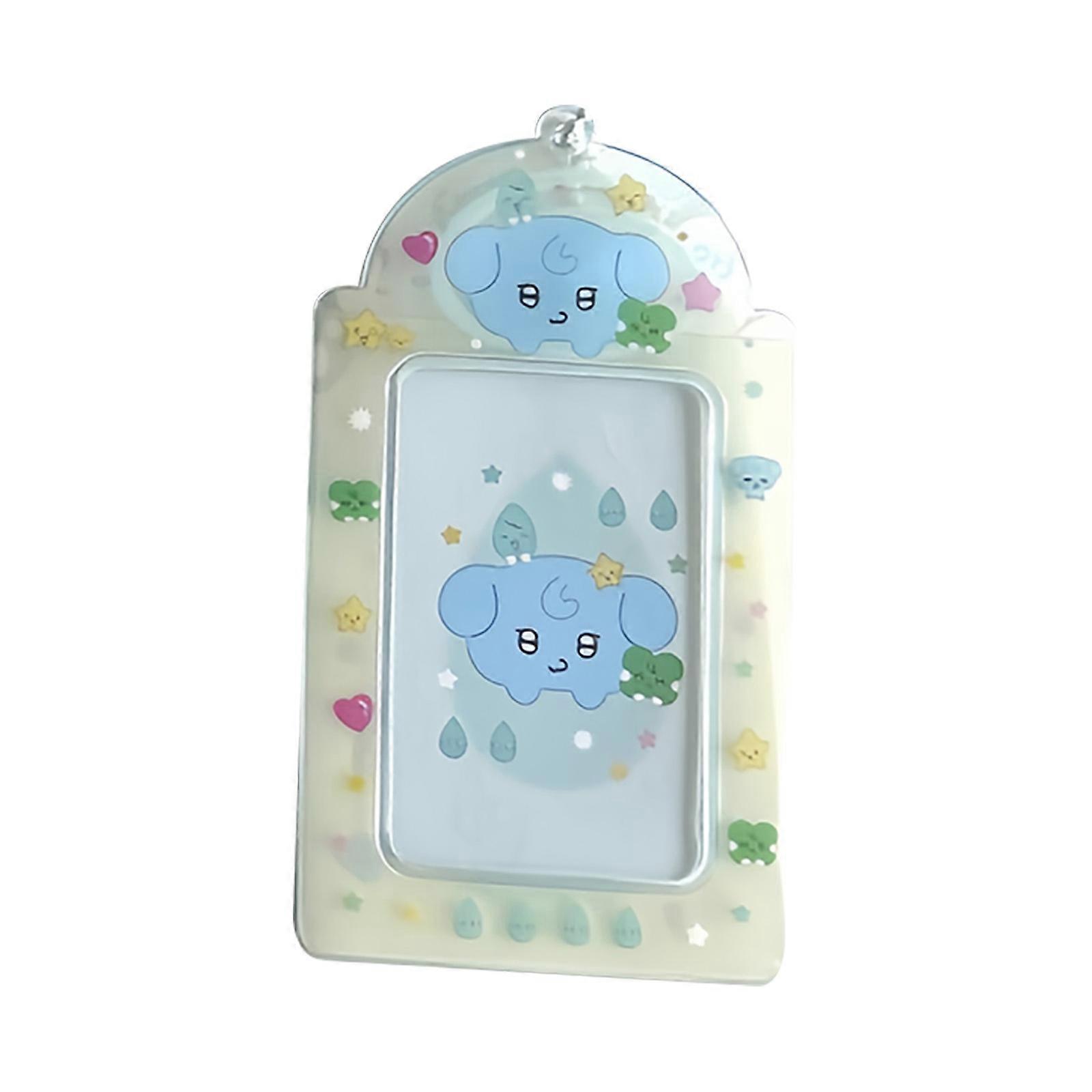 3Inch Photocard Sleeve Portable Waterproof PVC Card Sleeve Animal Pattern Card Protector with Detachable Chain Charm Multicolor