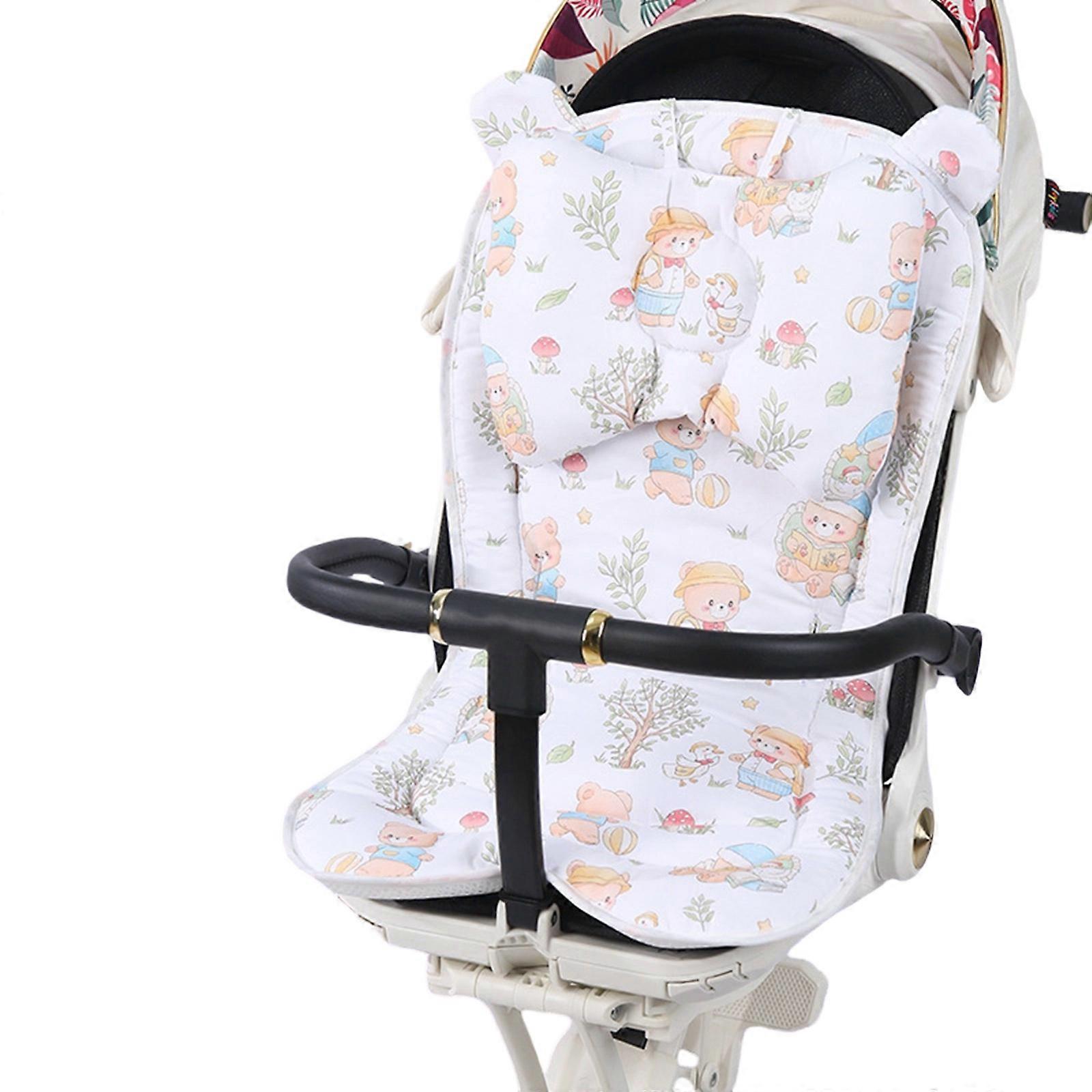 Removable Headrest Strollers Seat Pad User Friendly Cotton Fabric Double Sided Design for Infant Pushchairs and Carts Multicolor