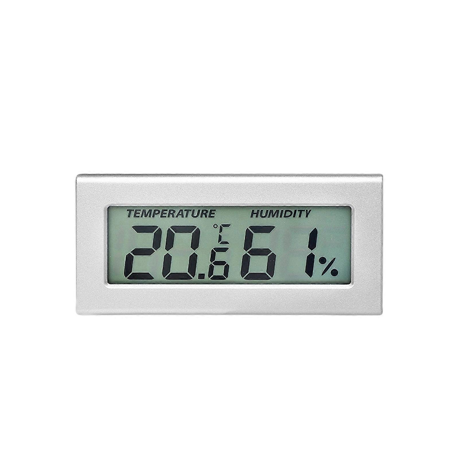 Easy to Read LCD Hygrometer for Indoor Environment Monitoring in Home Office Lab  Silver