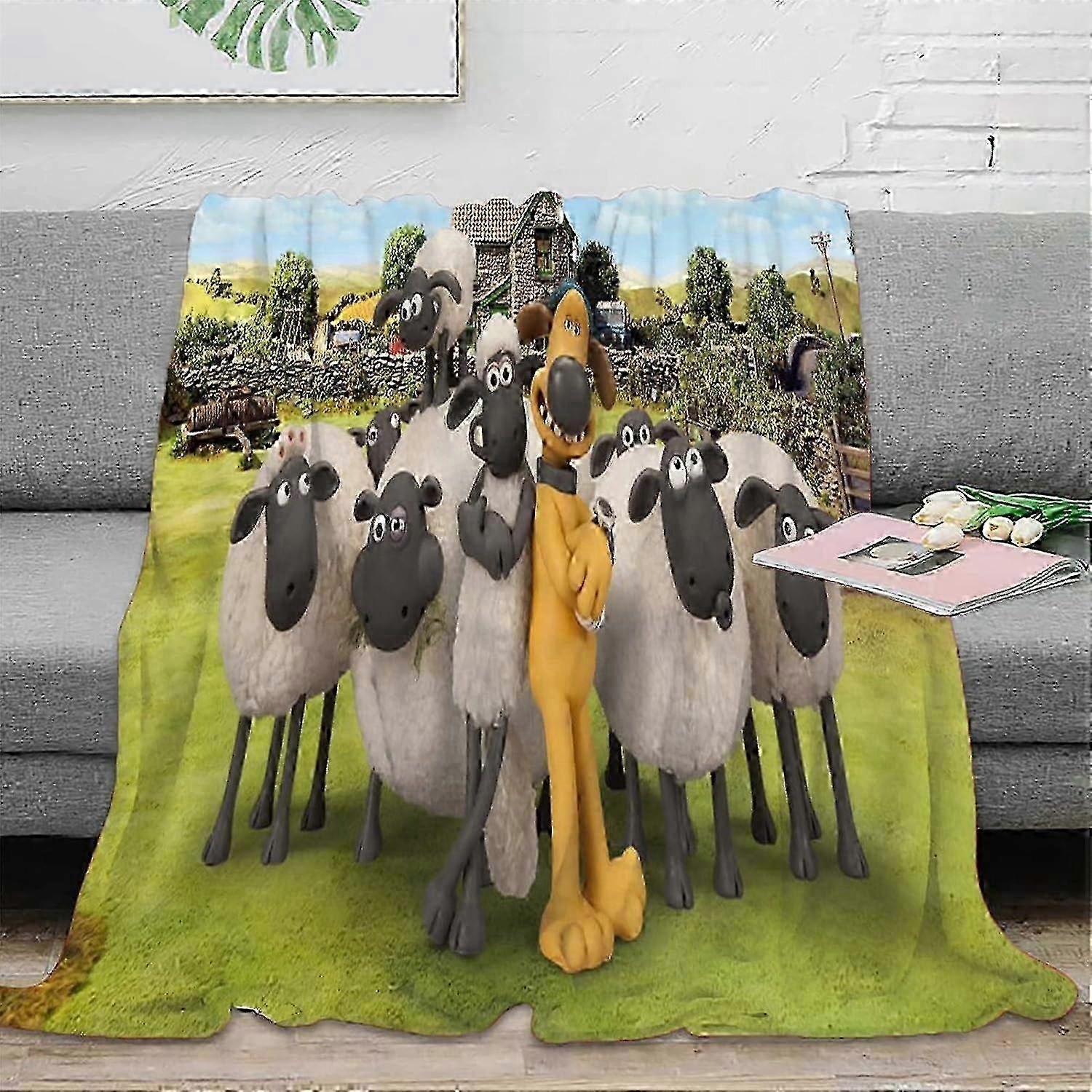 Shaun The Sheep Theme Style Flannel Super Soft Fluffy Blankets For Sofa And Couch Luxurious Cosy Plush Autumn Throw Blanket Warm Fluffy Cozy