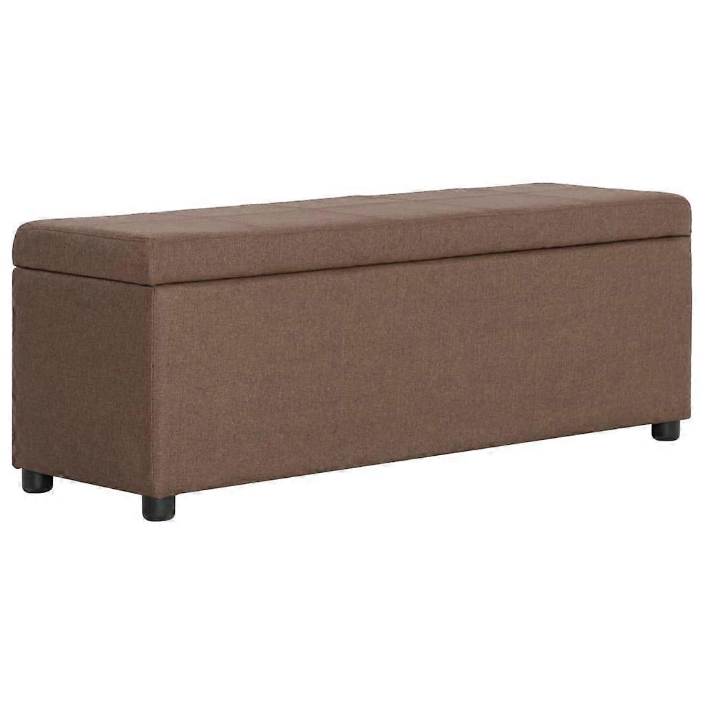 Bench with storage compartment 116 cm Brown Polyester