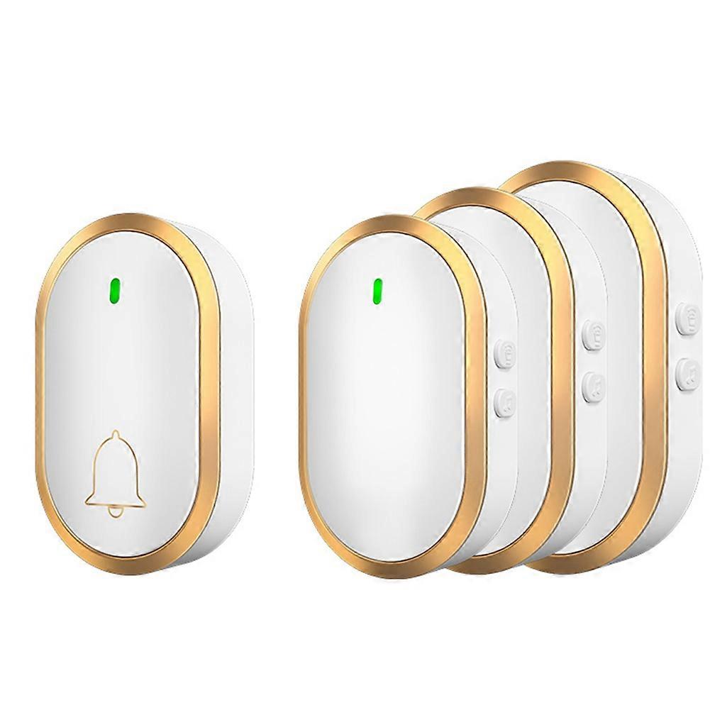 1 Button 3 Receiver Wireless Waterproof Doorbell Range Intelligent DoorBell Chime for Home Door Bell Camera US Plug