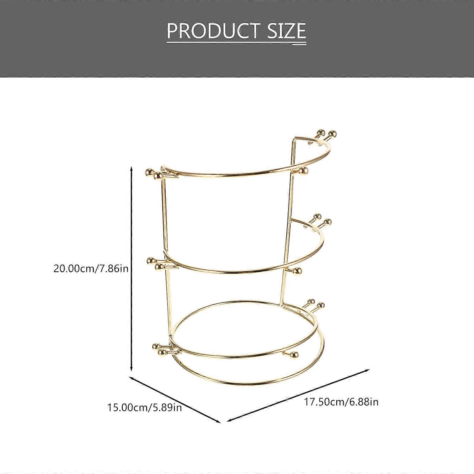 Golden Crown Display Rack for Bride with Three-Tier Storage Stand