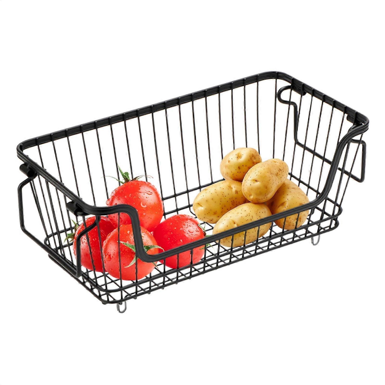 Stackable freezer baskets, freezer storage baskets, 32 x 16 x 14 cm, storage baskets for deep freezers with handles to maximize storage and keep the