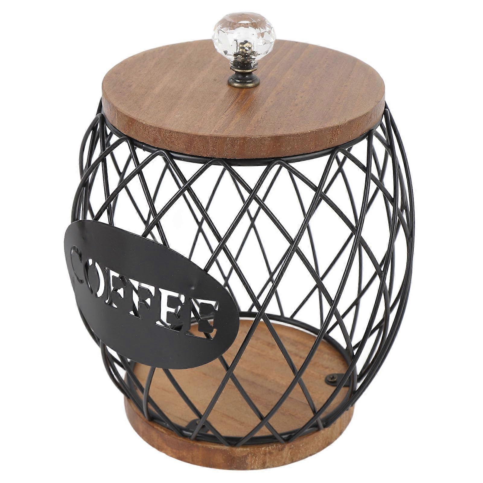 Coffee Capsule Organizer with Universal Pod Compatibility, Compact Black Countertop Holder for Kitchen