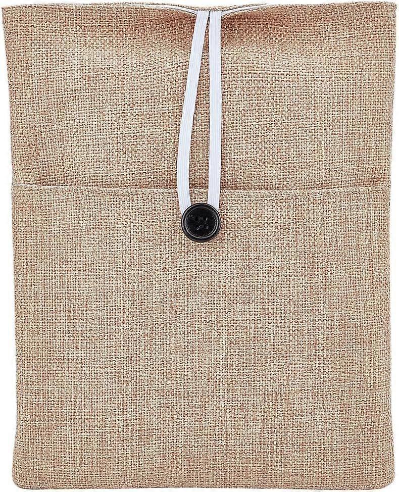 Brown Book Sleeve Cotton Line Fabric Binding Book Cover with Button Washable Reusable Protector Notebook Cloth for Adult Scrapbooking DIY Crafts for H