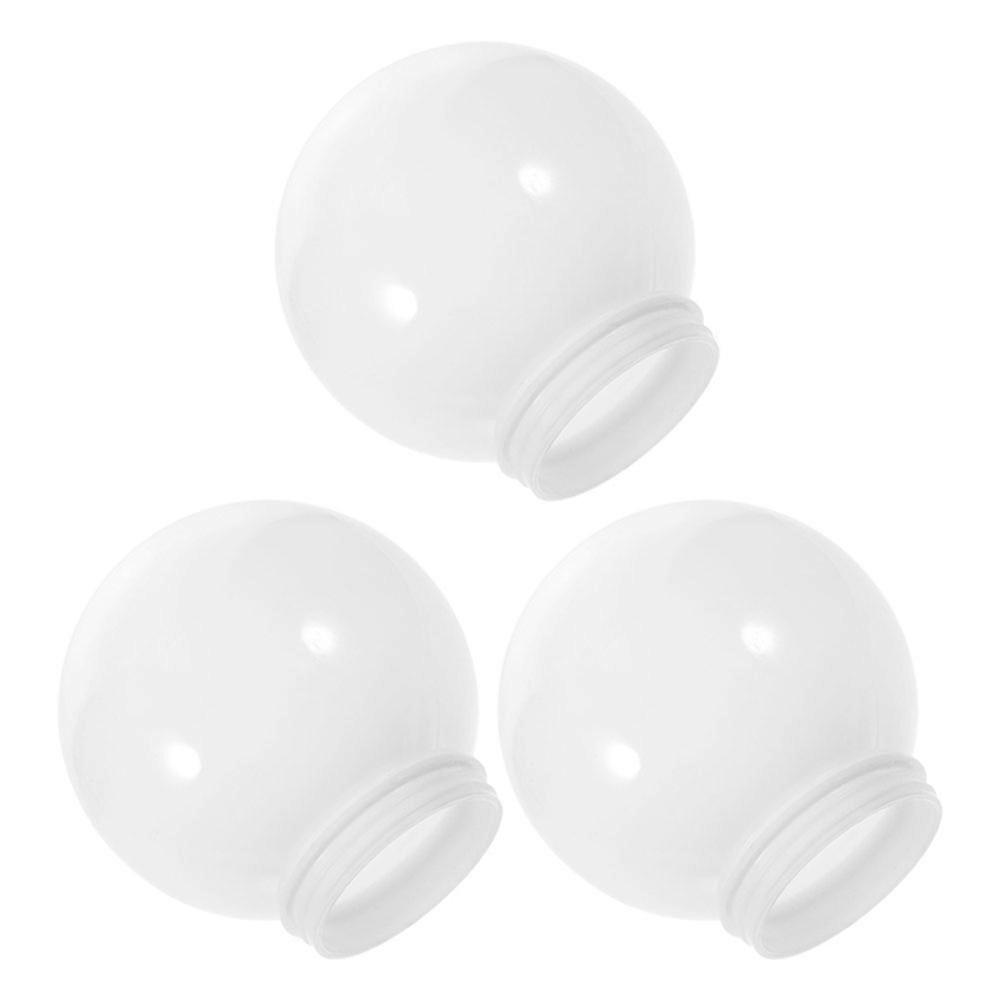 White Globe Lamp Shade Outdoor Acrylic Replacement 3Pcs