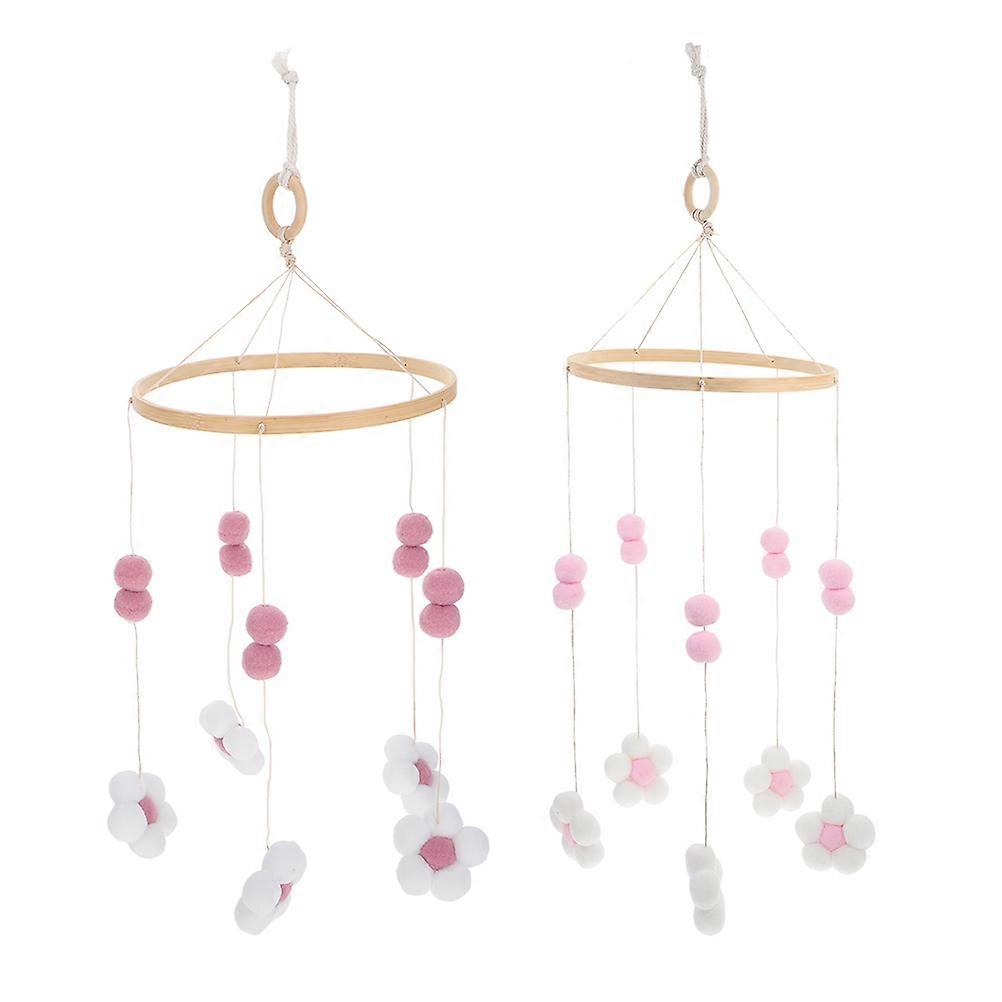 Bed Mobile Wooden Wind Chime 2Pcs for Nursery Decor