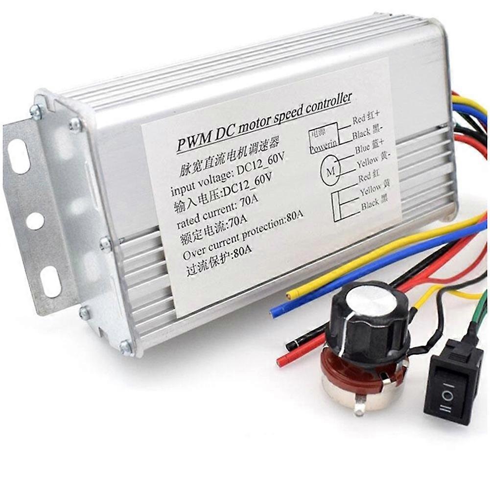 DC12V-60V 70A 4000W DC Motor PWM Speed Control Brush Controller Current Voltage Regulator for Electric Scooter Bicycle