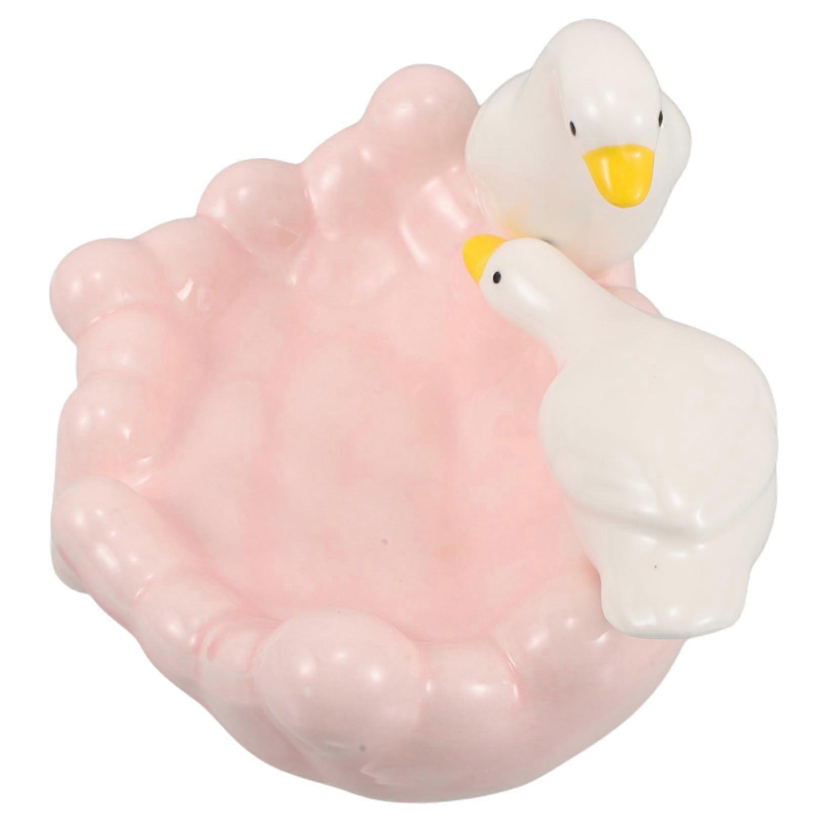 Ceramic Duck Soap Dish with SelfDraining Design for Bathroom and Kitchen Sink Storage