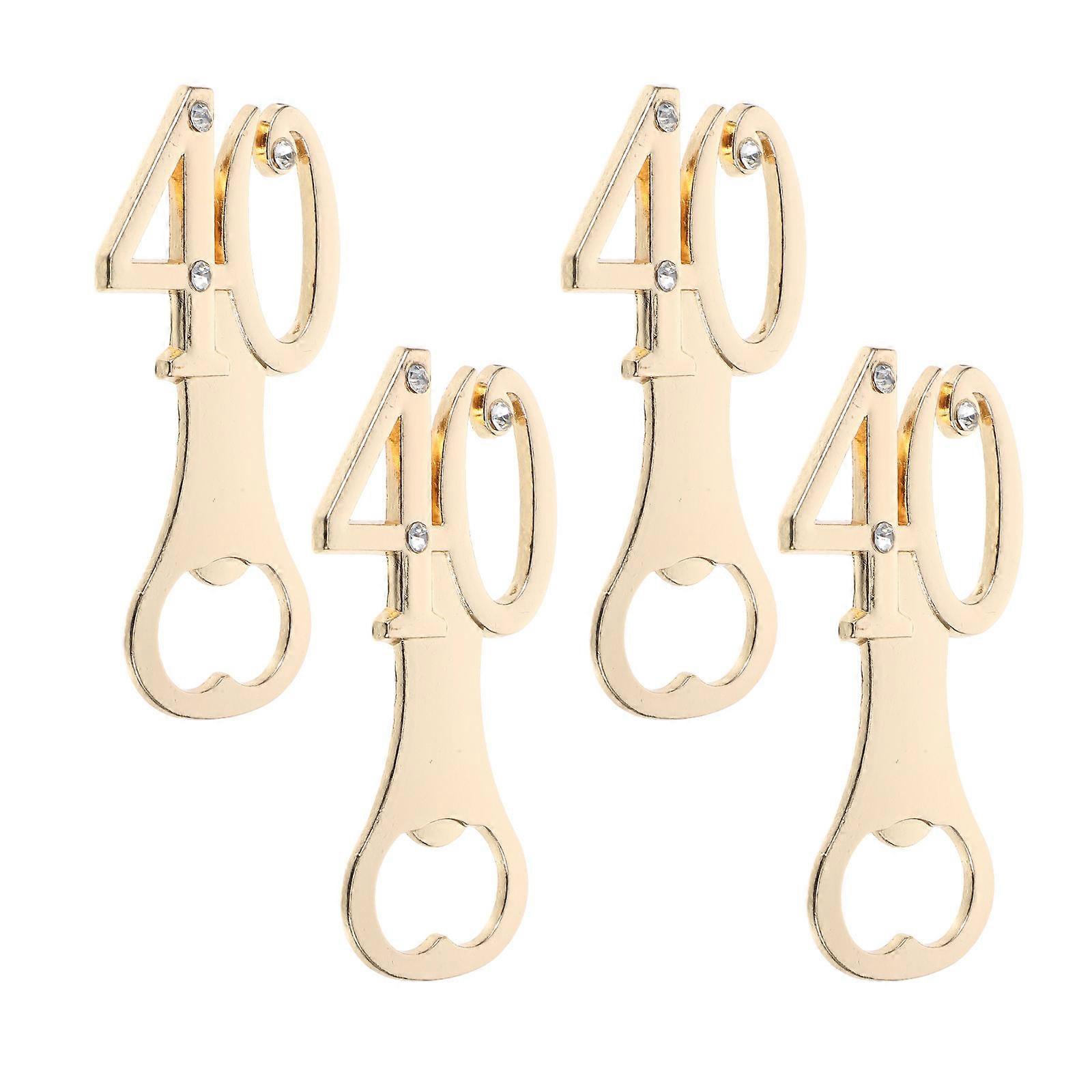 Number Bottle Opener for Removing Caps with 4Pcs Zinc Alloy for Parties