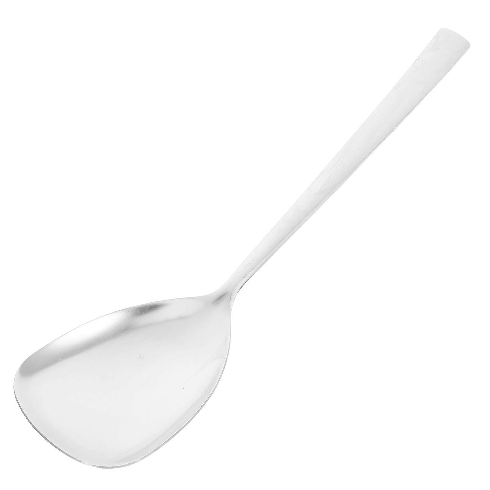 Silver Stainless Steel Rice Spoon Kitchen Serving Scoop Triangular Design for Households 1Pcs