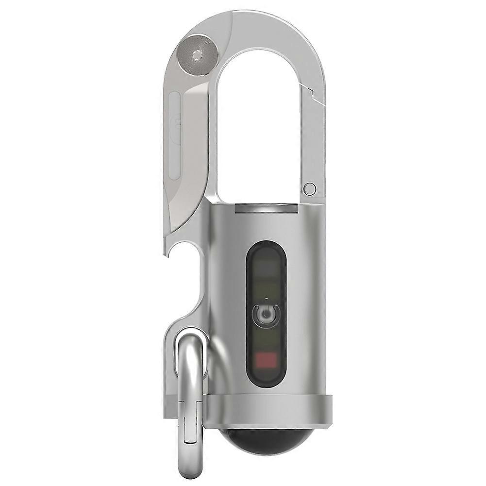 Rechargeable Keychain Flashlight EDC Mini Keychain Flashlight Waterproof Compact Pocket COB Light for Outdoor Work Gray