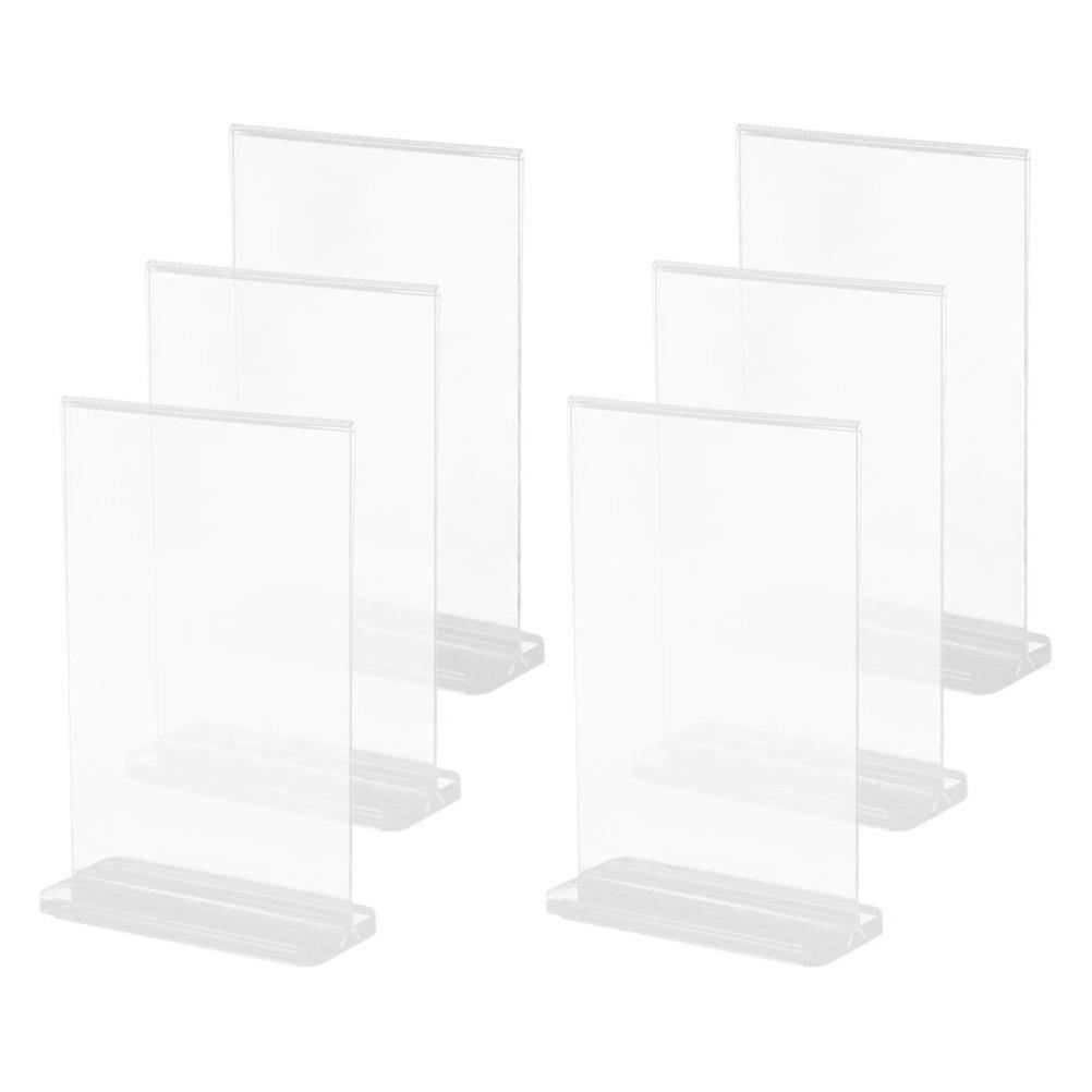 Acrylic Menu Display Stand Transparent for Display 6Pcs Sign Holder Set