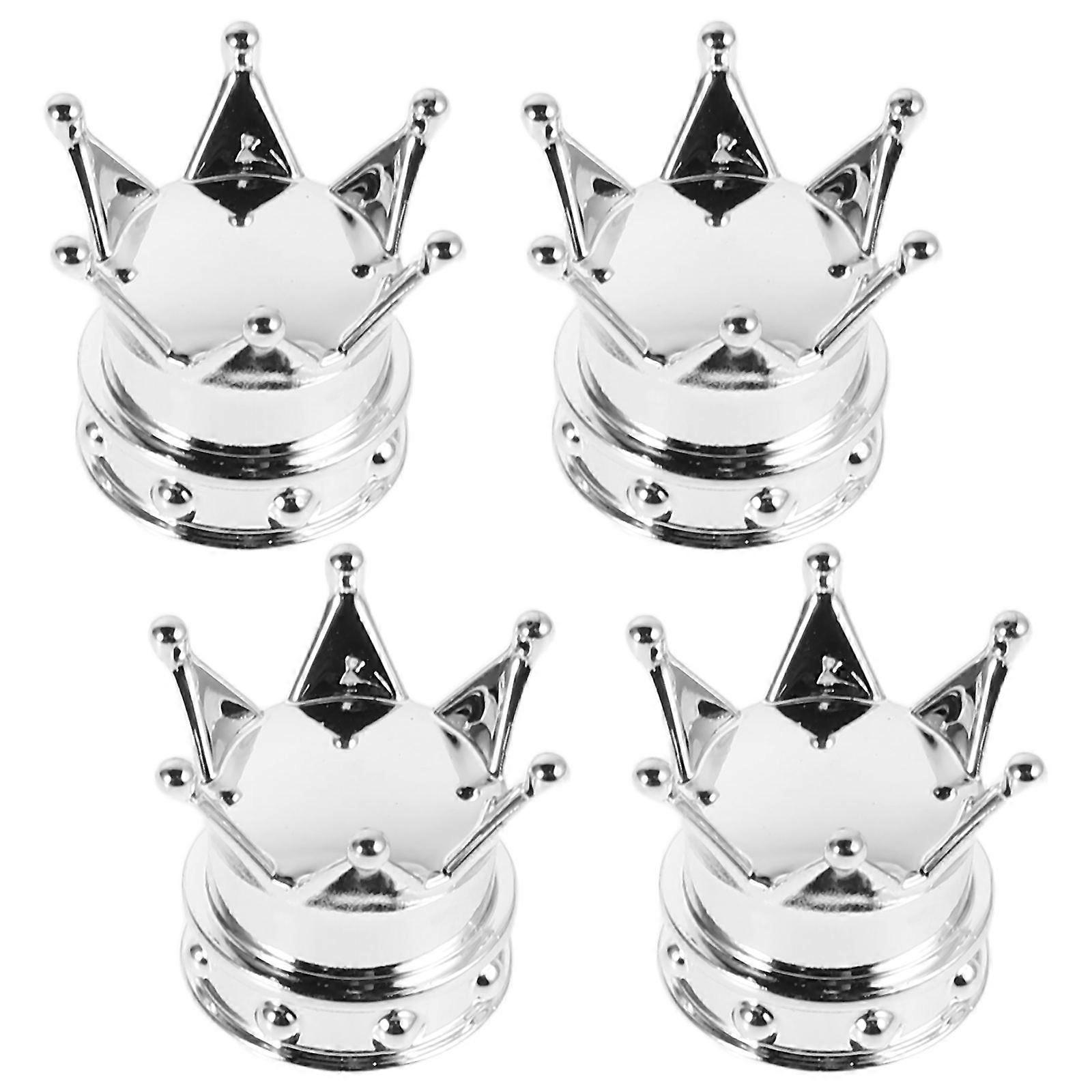 Silver Valve Stem Caps 4Pcs Universal Replacement for Automotive Use